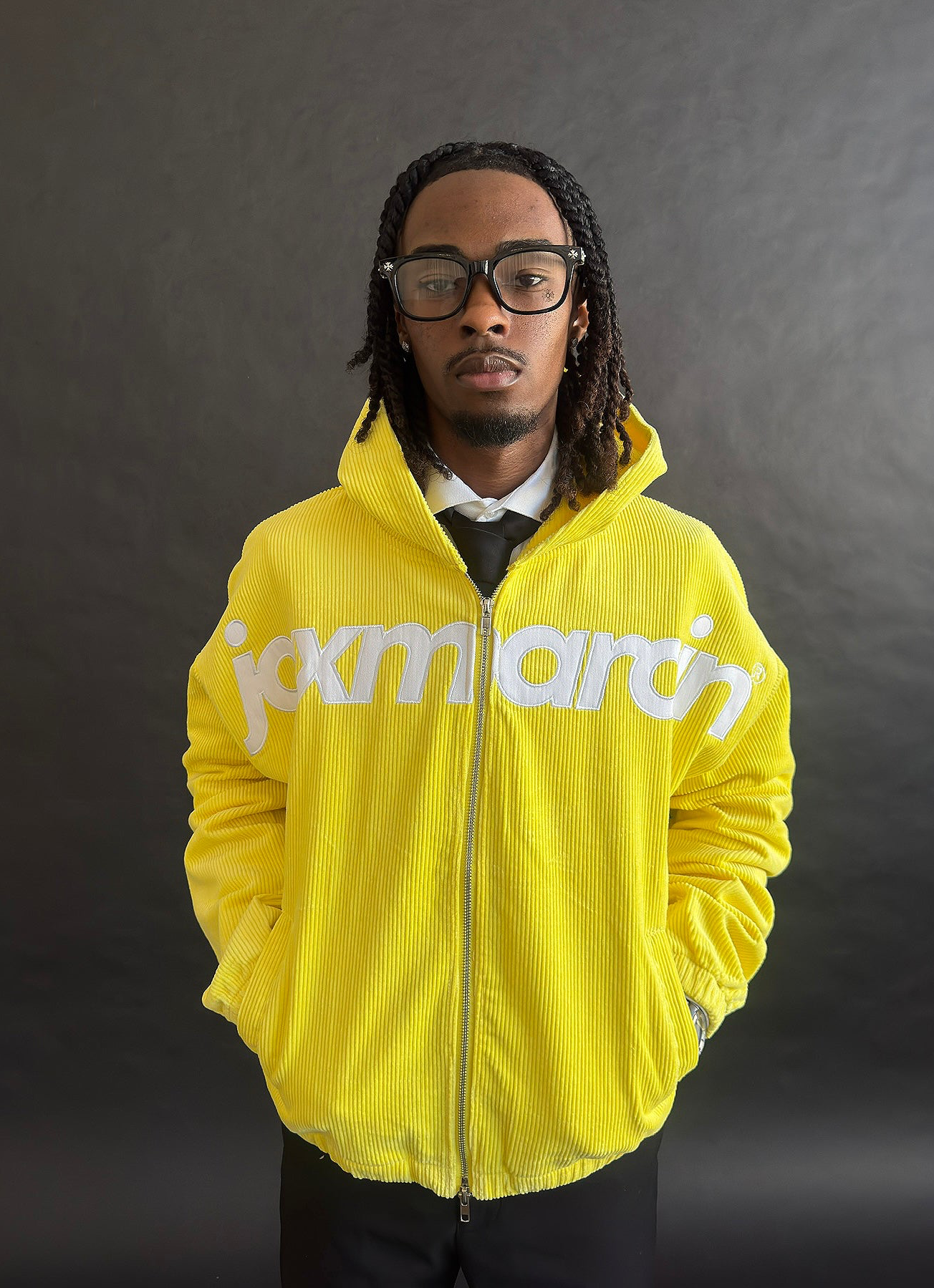 Jax Marcin Yellow Corduroy Zip up