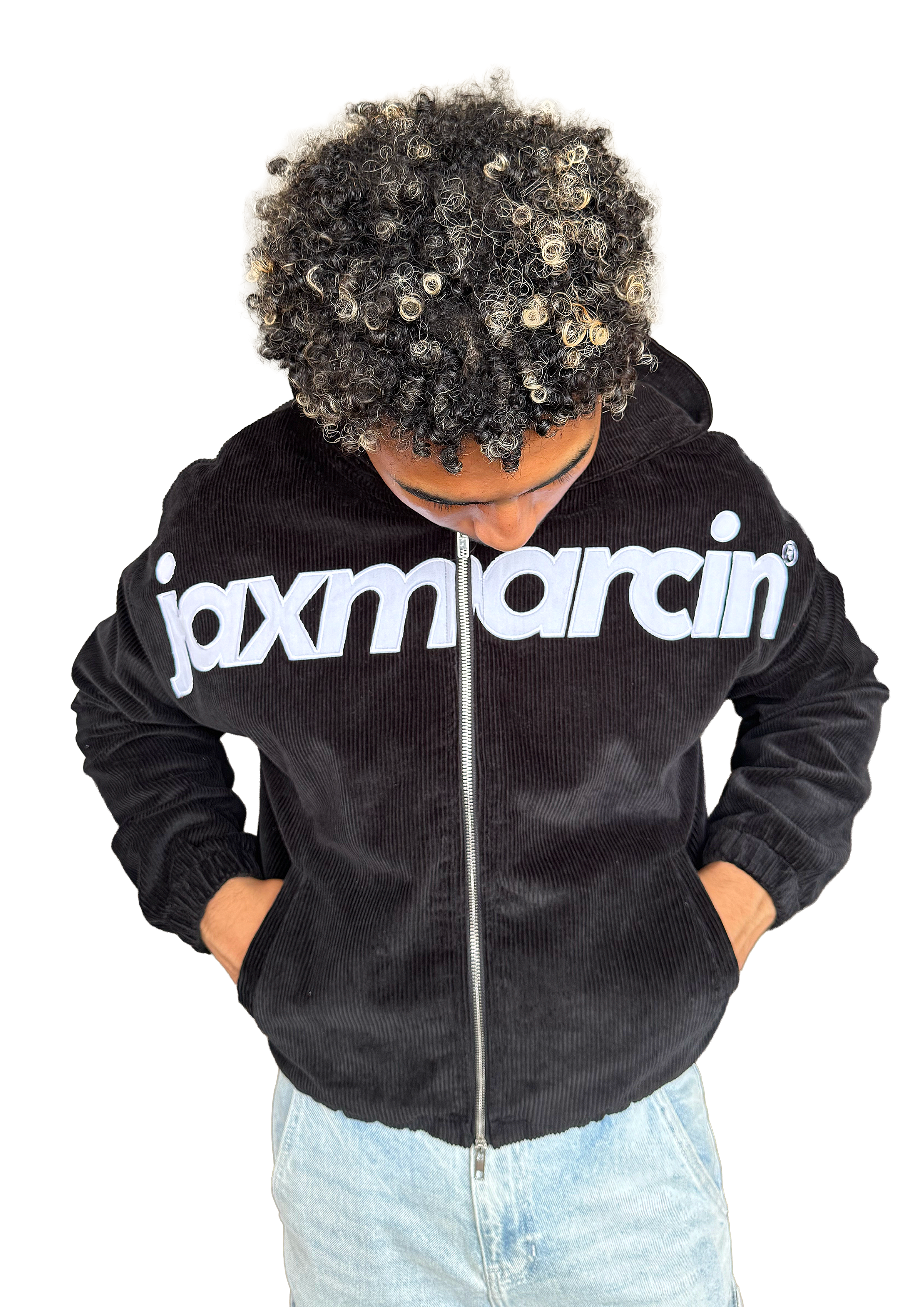 Black Corduroy Zip up