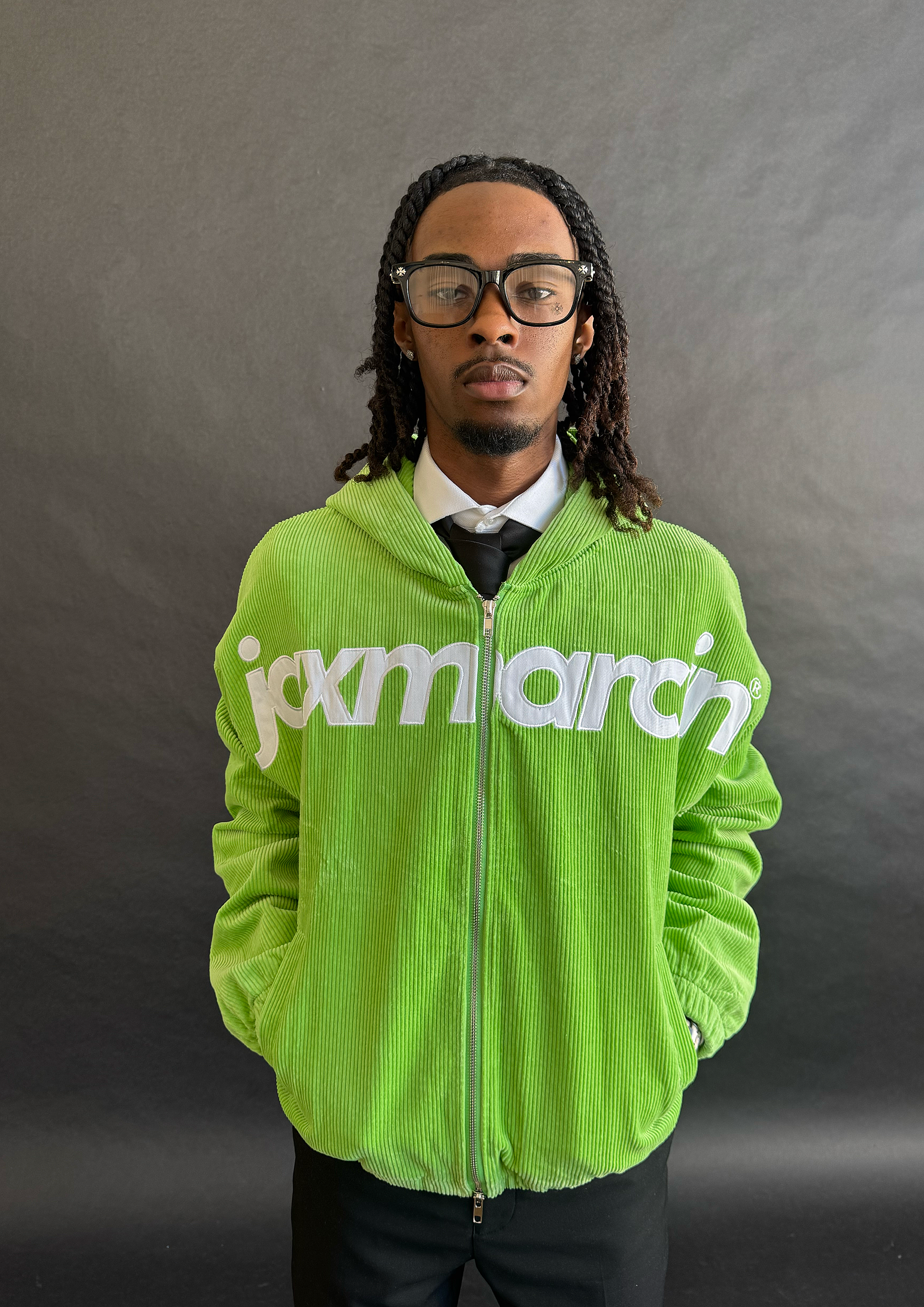 Jax Marcin Green Corduroy Zip Up