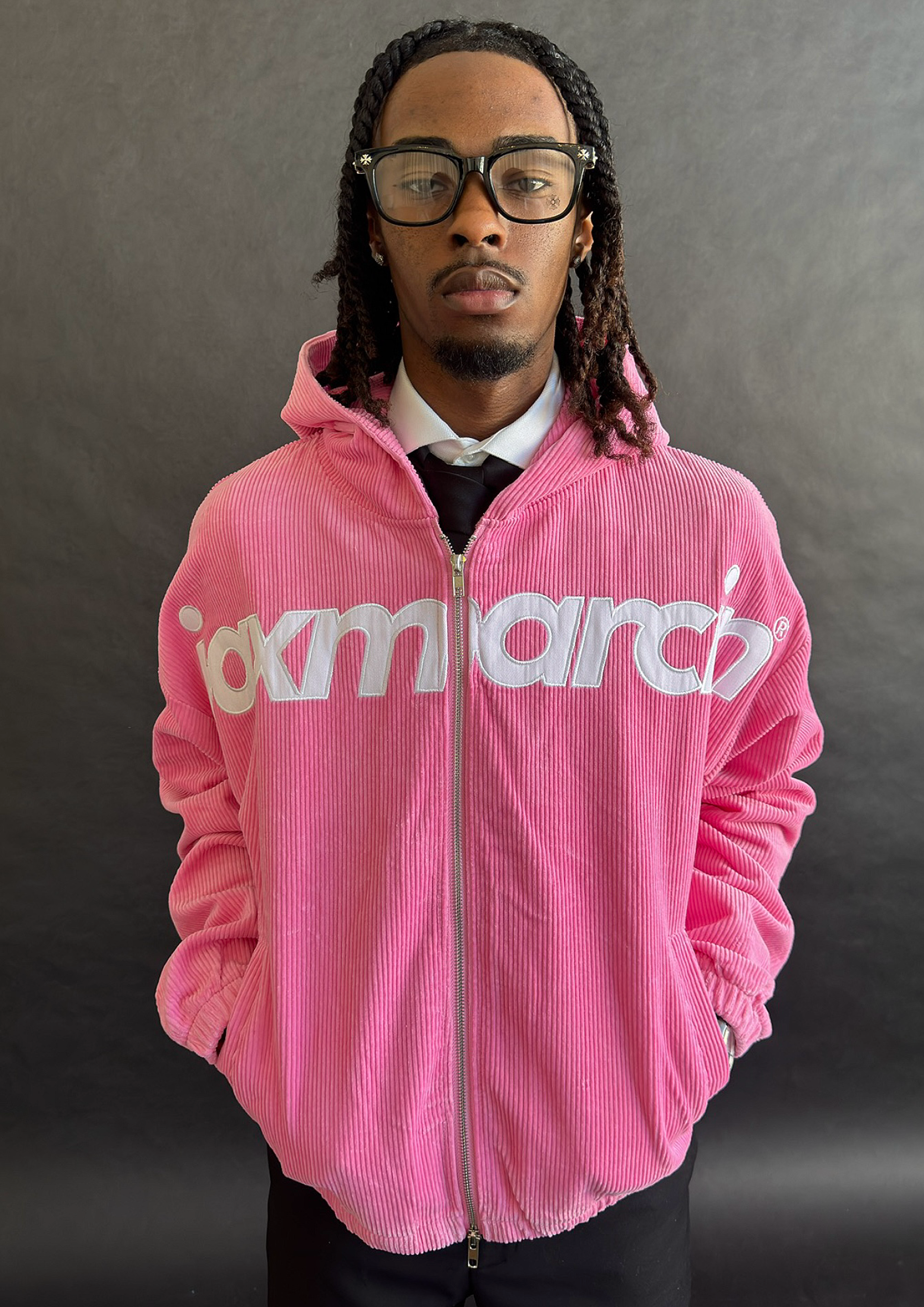 Jax Marcin Pink Corduroy Zip Up