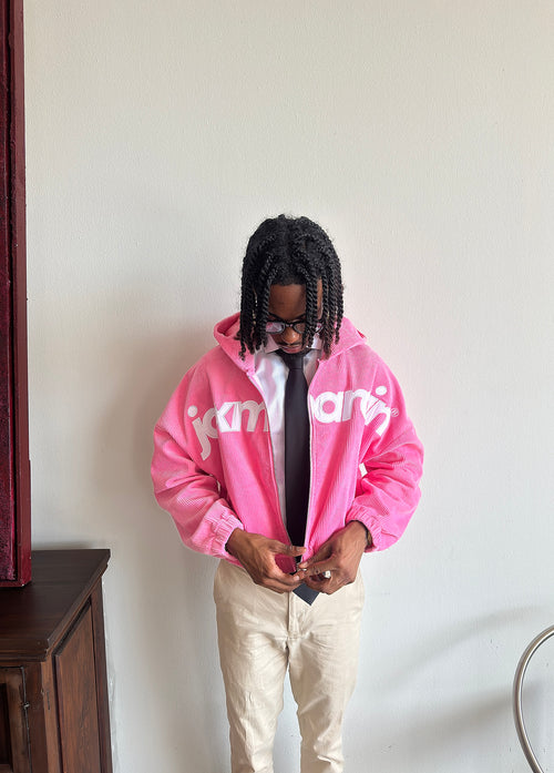 Jax Marcin Pink Corduroy Zip Up