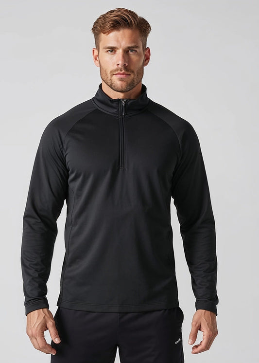 Black Quarter Zip-Up