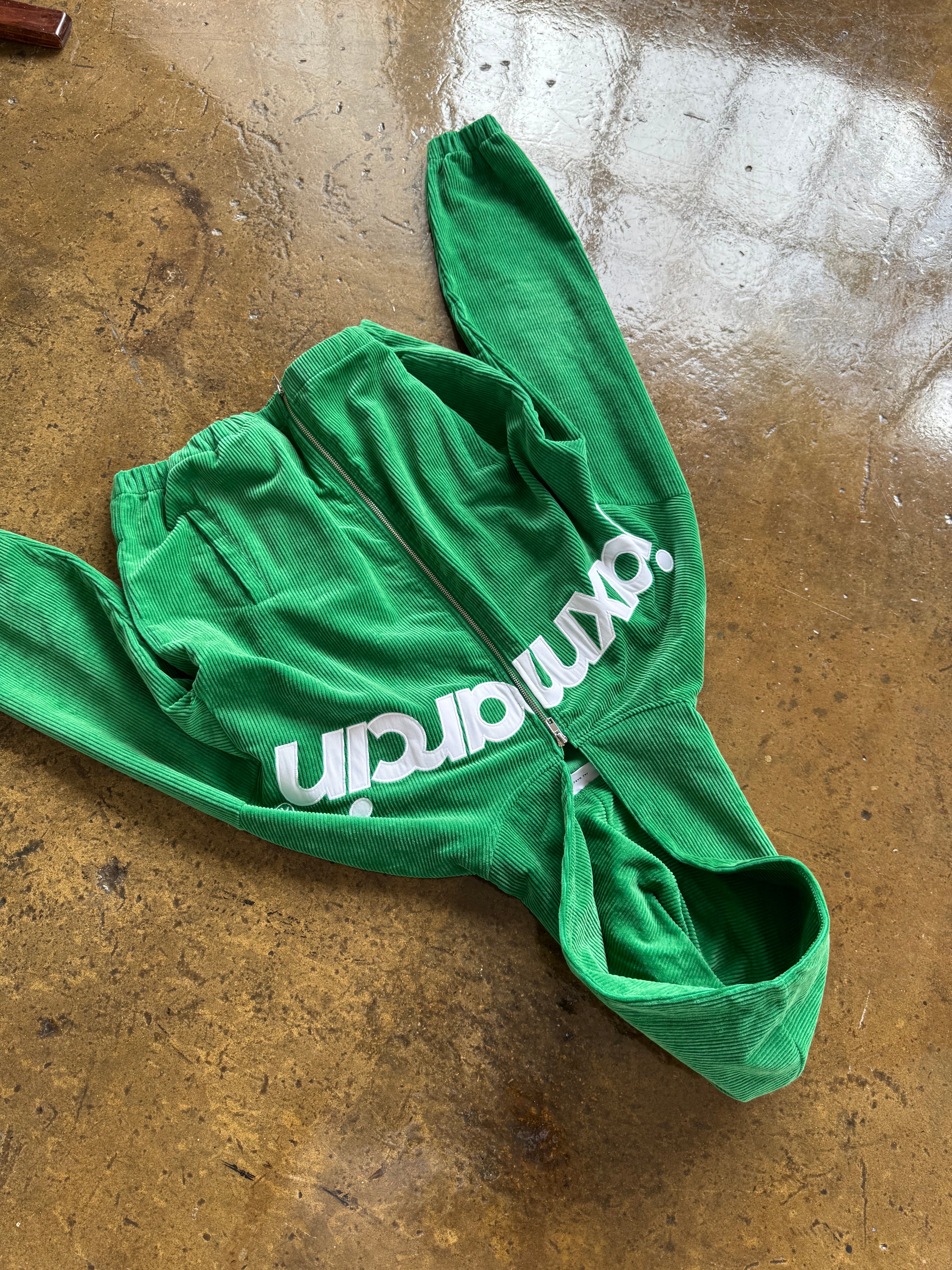 Dark green corduroy zip up