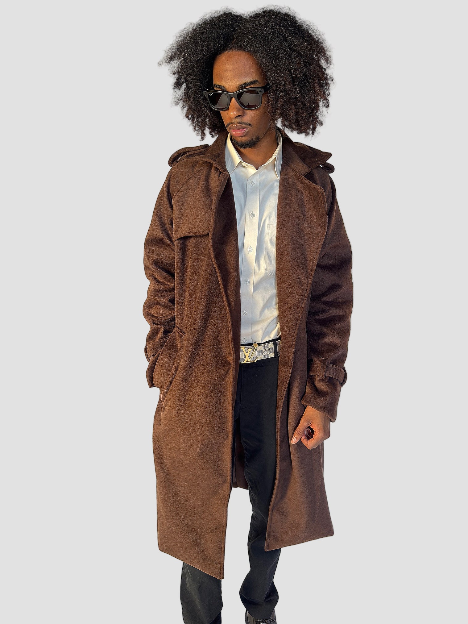 Oversized Brown Wool Overcoat