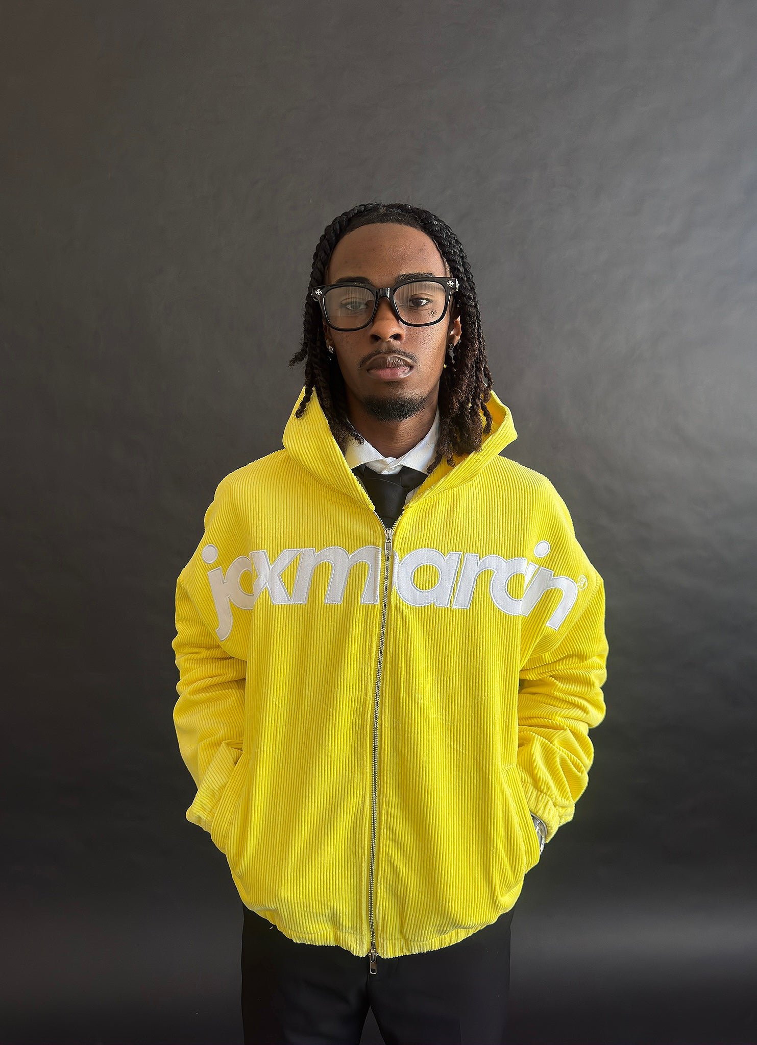 Yellow corduroy zip up