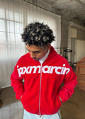 Red corduroy zip