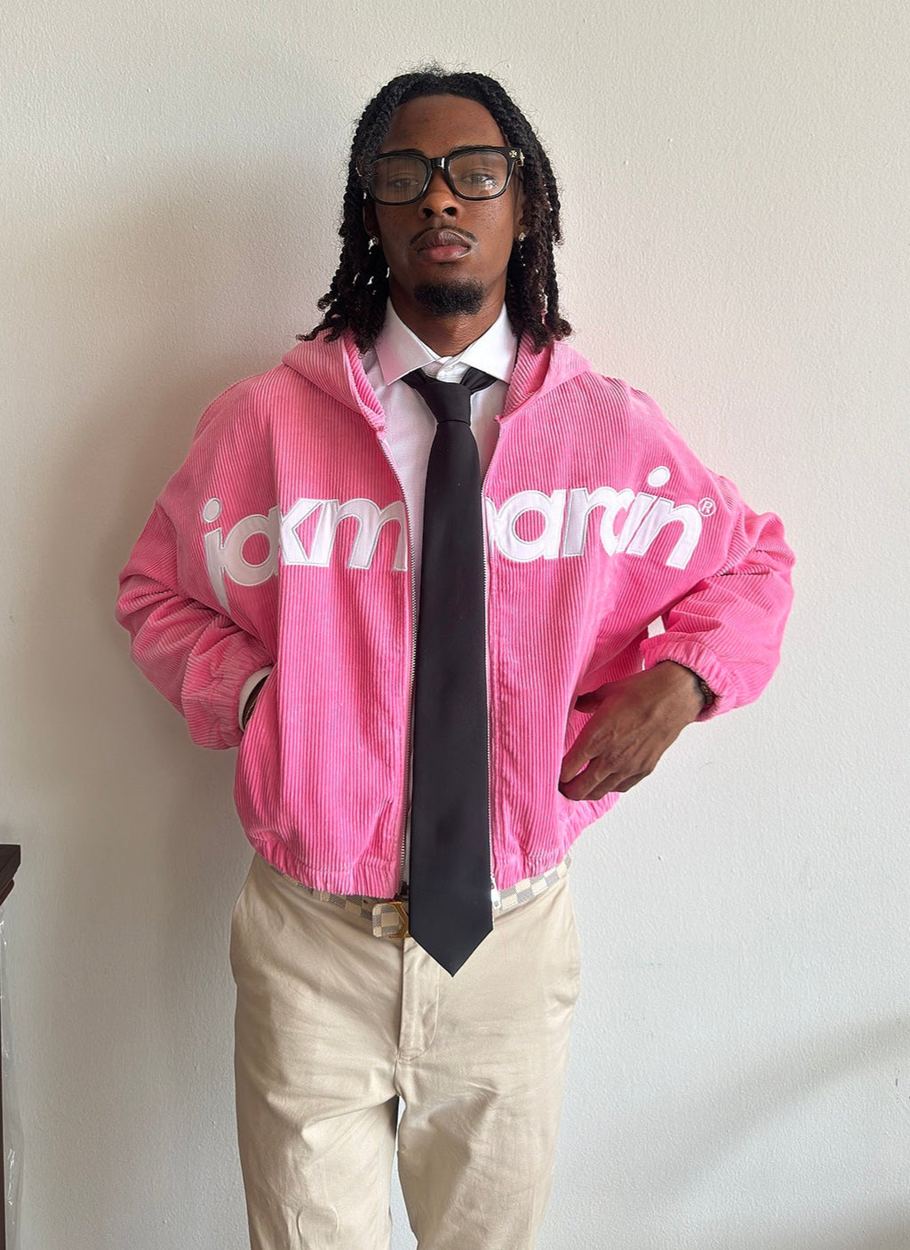 Jax Marcin Pink Corduroy Zip Up