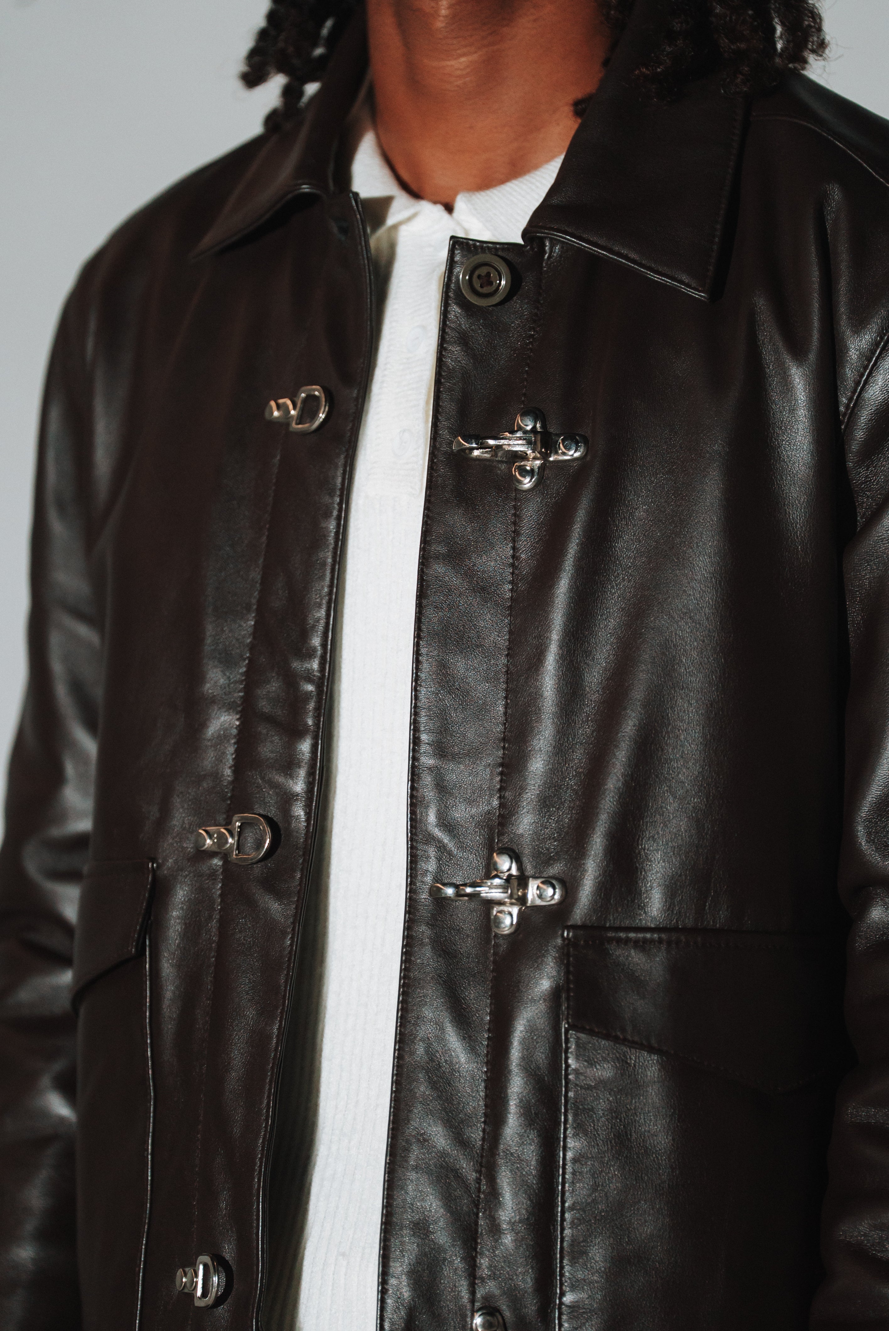 Dark brown Clasp Jacket – Jax Marcin