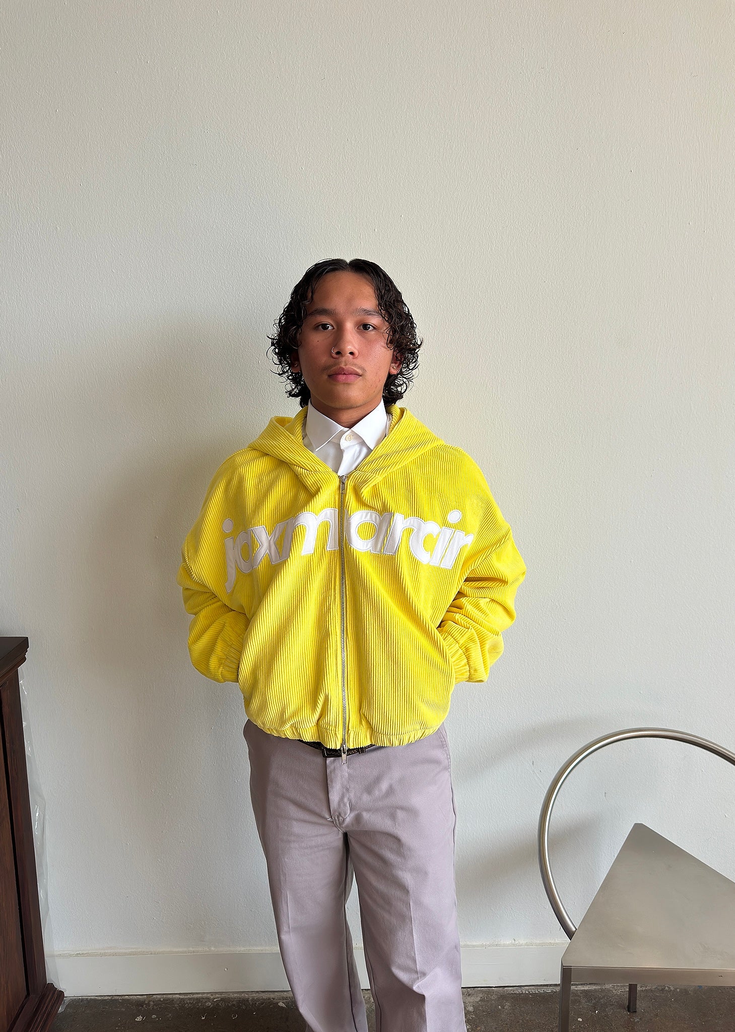 Jax Marcin Yellow Corduroy Zip up