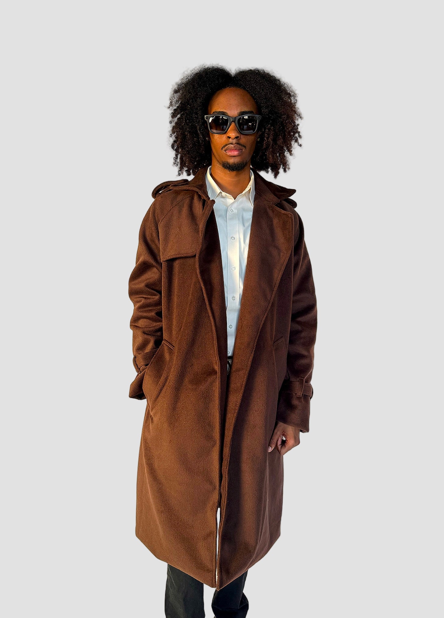 Oversized Brown Wool Overcoat