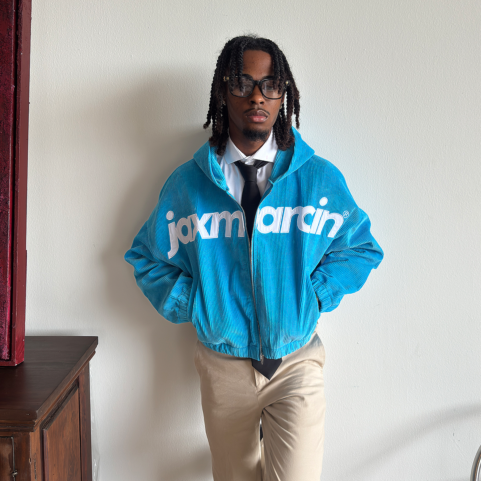 Jax Marcin Blue Corduroy Zip up