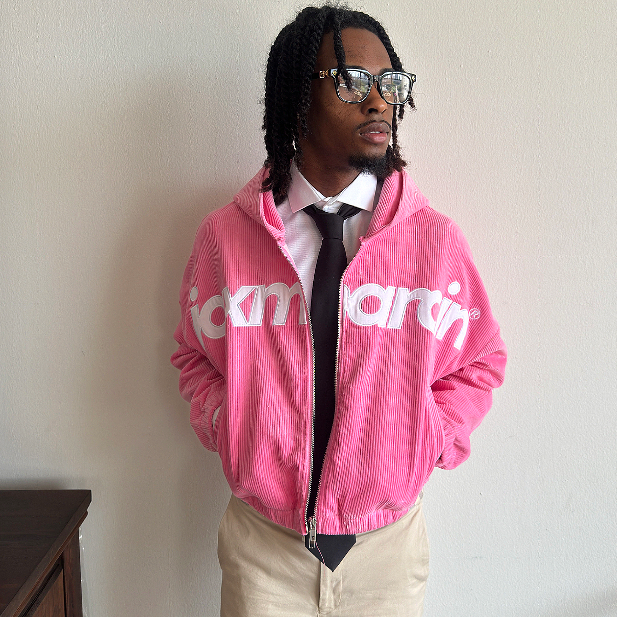 Jax Marcin Pink Corduroy Zip Up