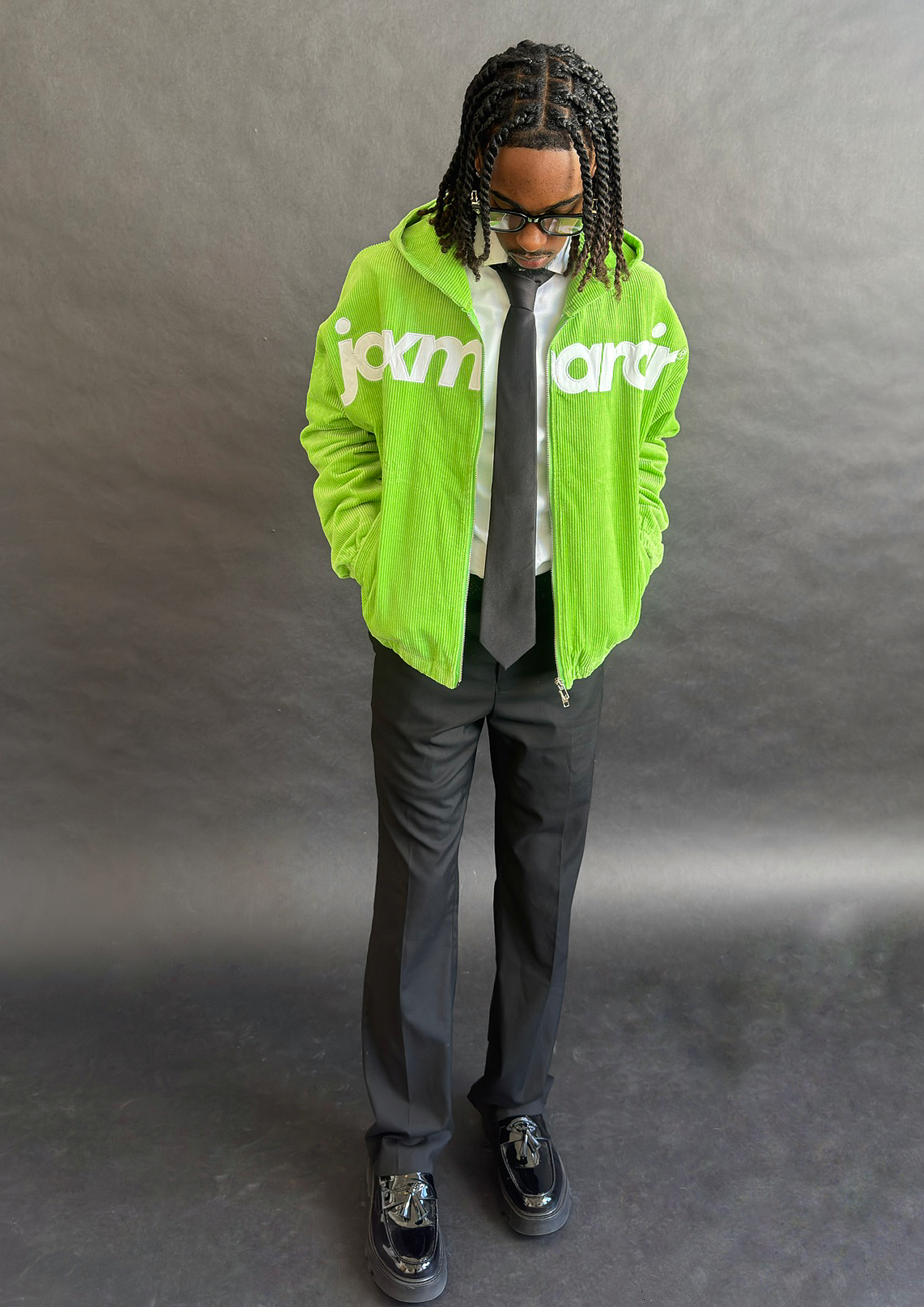 Jax Marcin Green Corduroy Zip Up