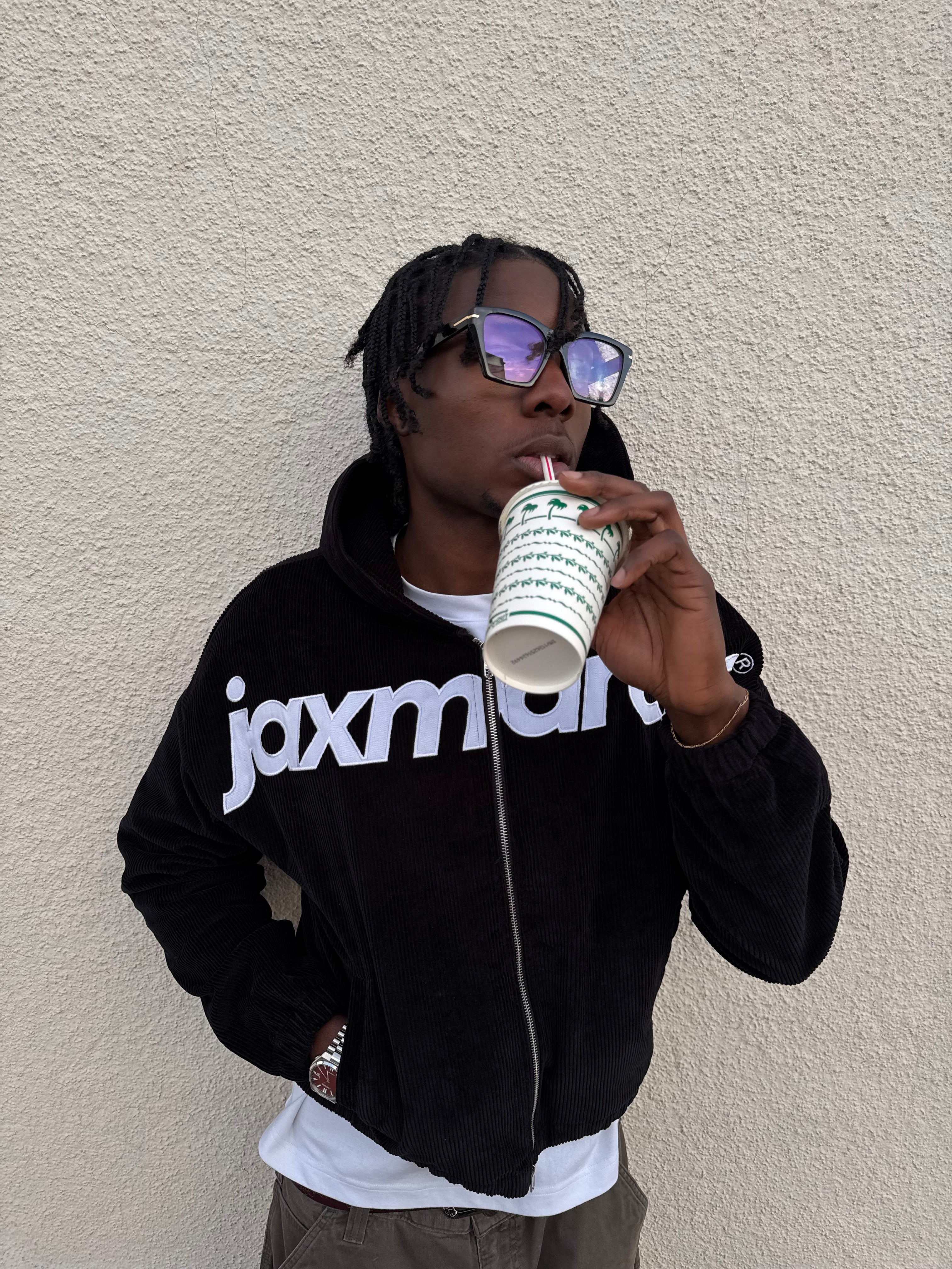 Black Corduroy Zip up