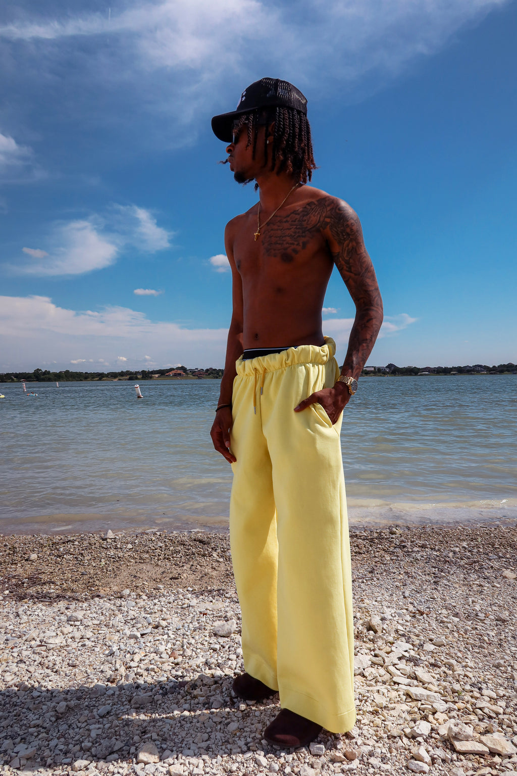Oversized yellow sweats