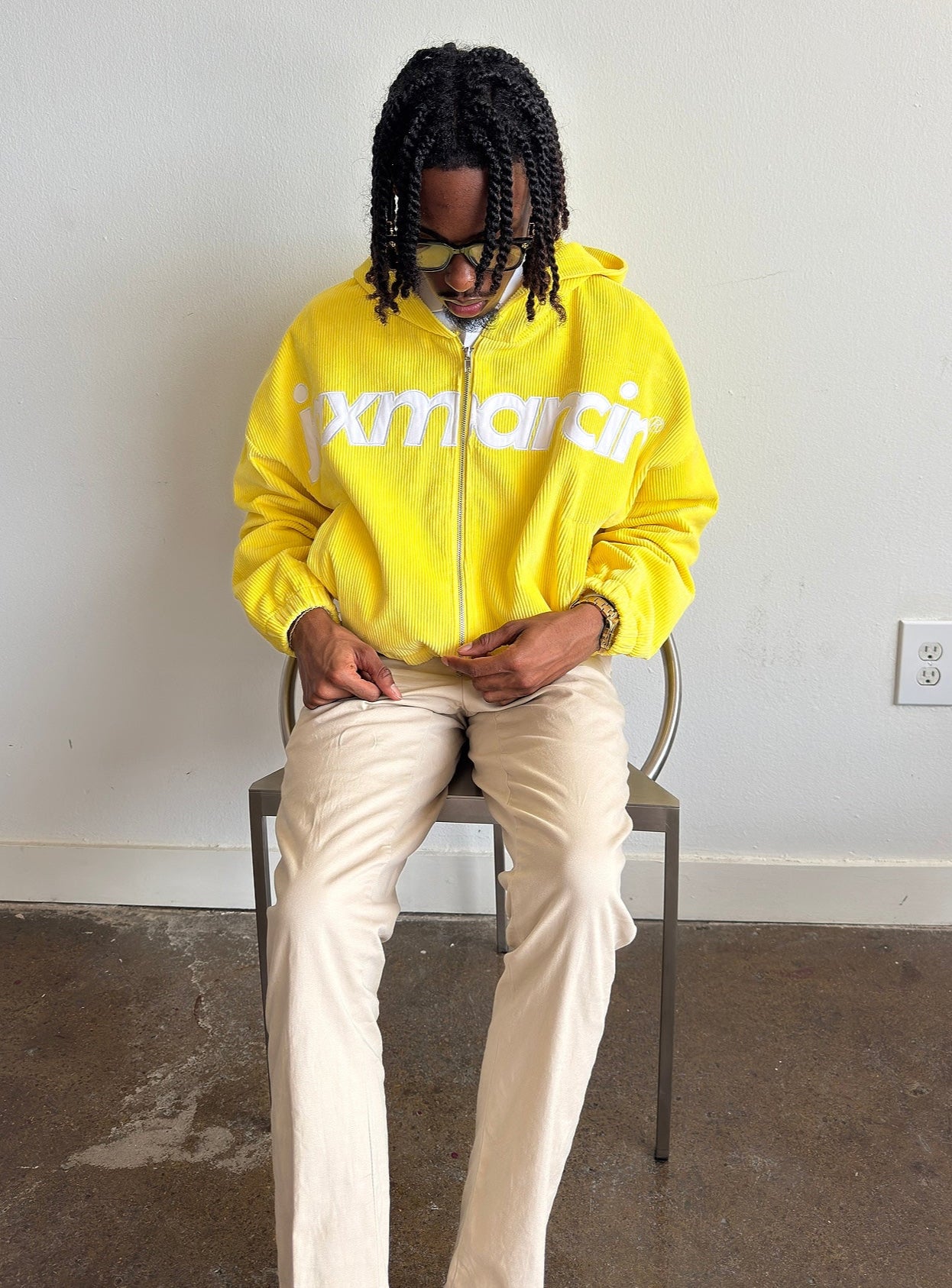 Jax Marcin Yellow Corduroy Zip up