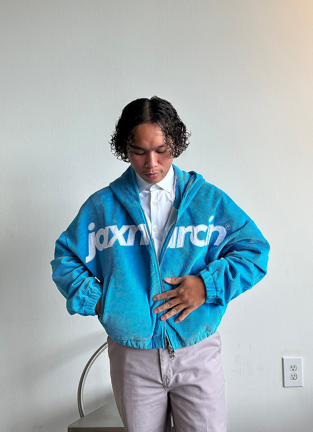 Jax Marcin Blue Corduroy Zip up