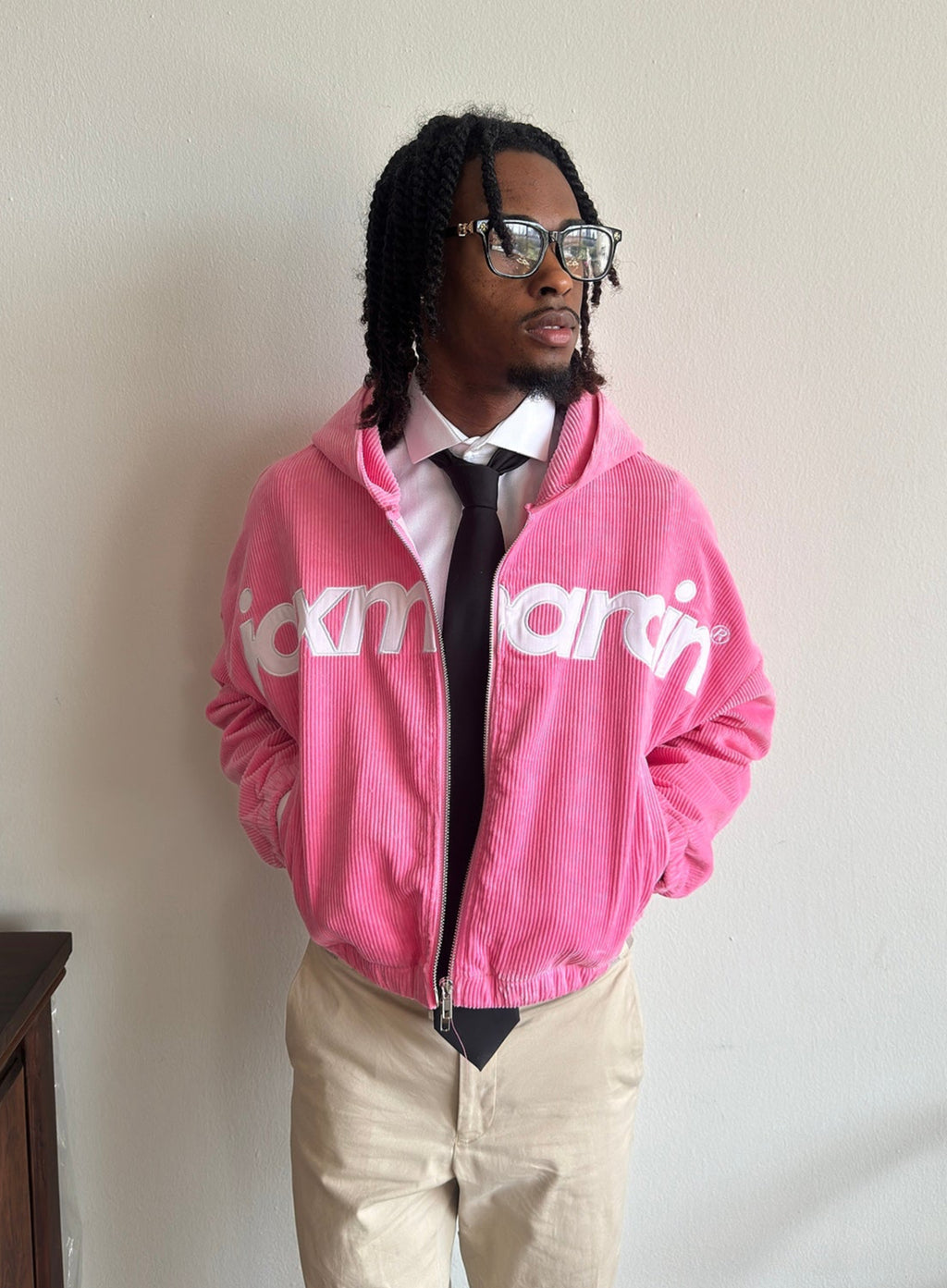 Jax Marcin Pink Corduroy Zip Up