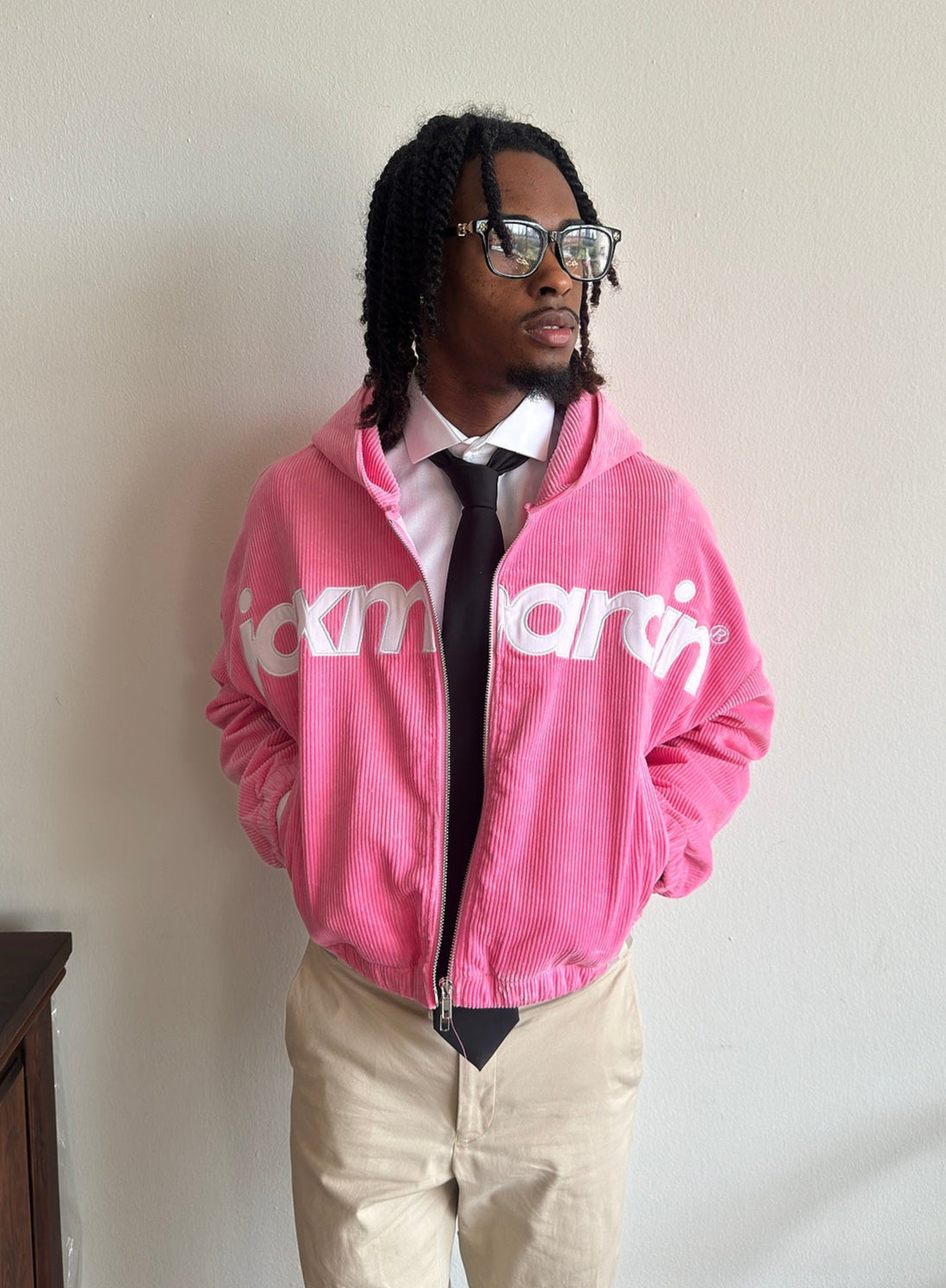 Jax Marcin Pink Corduroy Zip Up