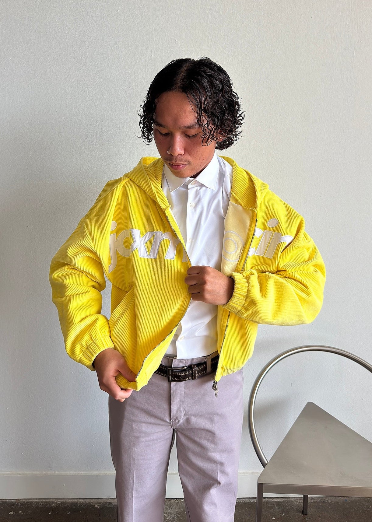Jax Marcin Yellow Corduroy Zip up