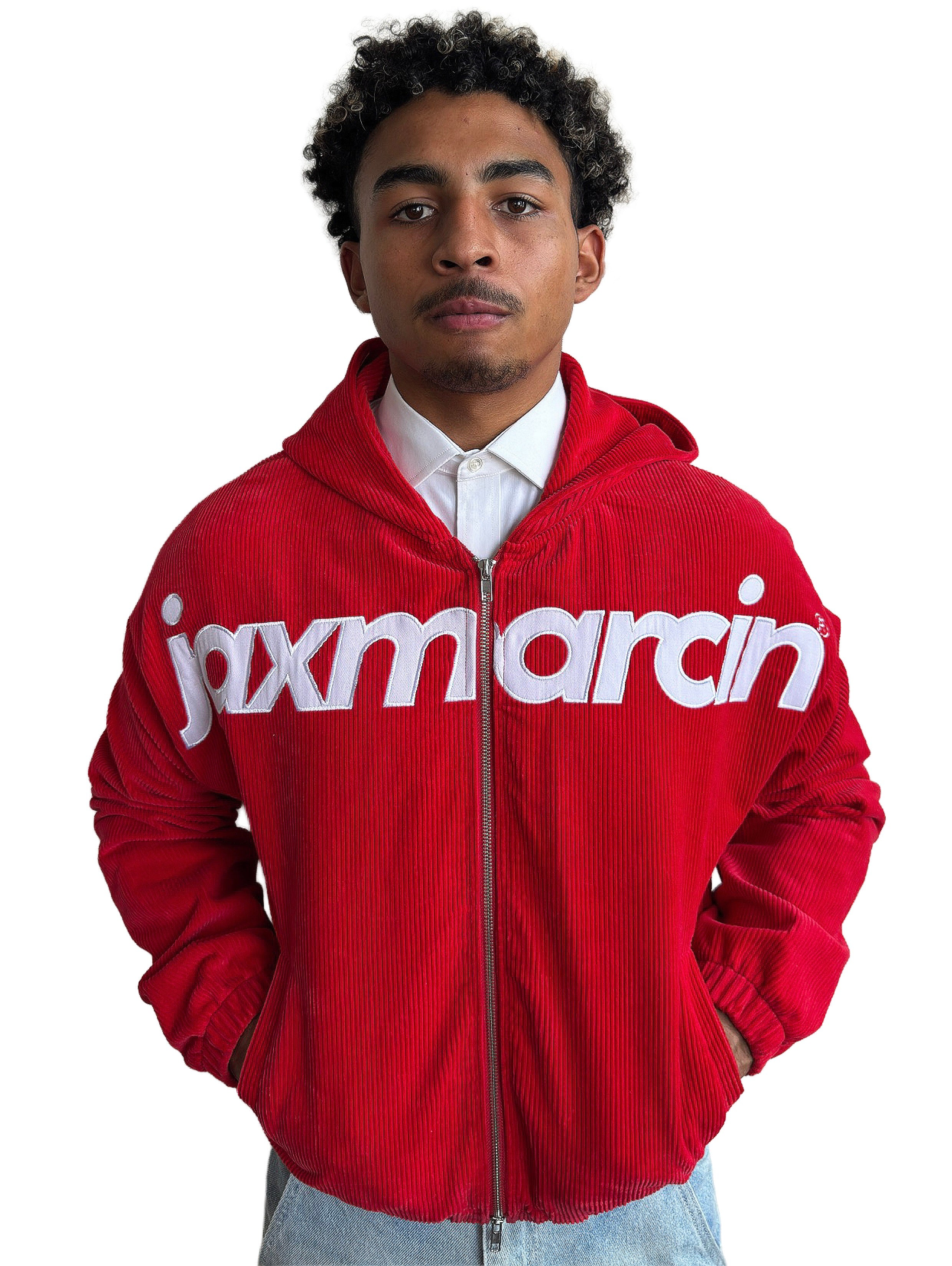 Red Corduroy Zip Up