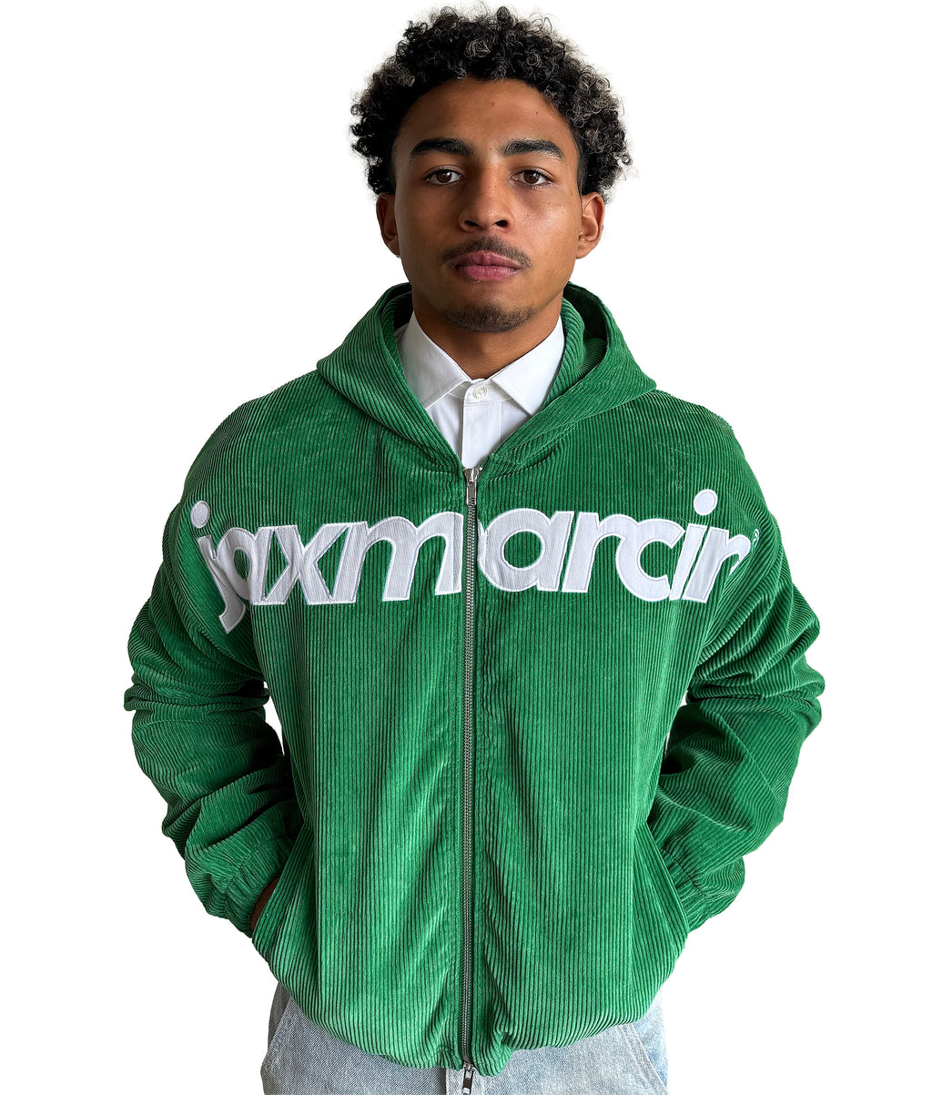 Dark Green Corduroy Zip Up