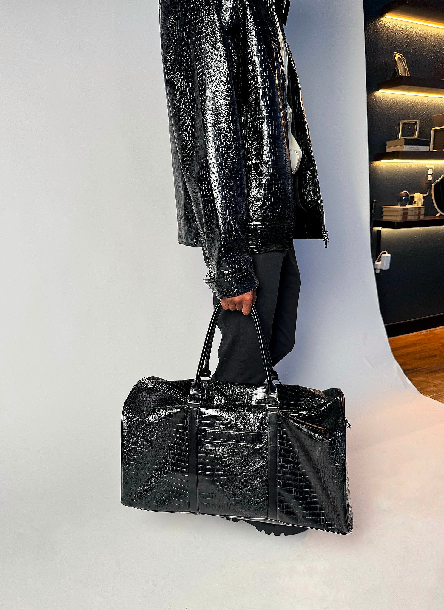 Crocodile Leather Duffle Bag