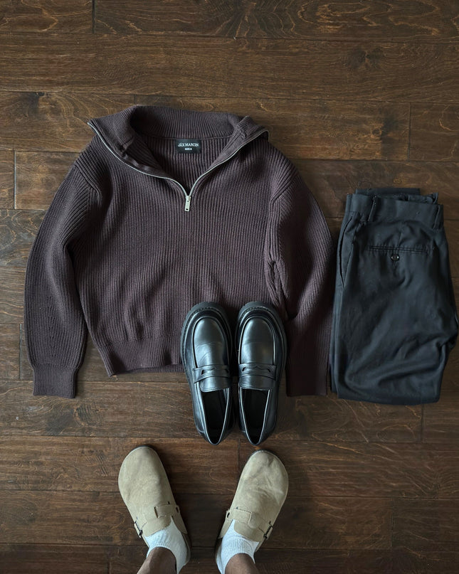 JM Burgundy Quarter Sweater