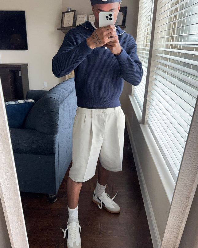 JM Navy Quarter Sweater