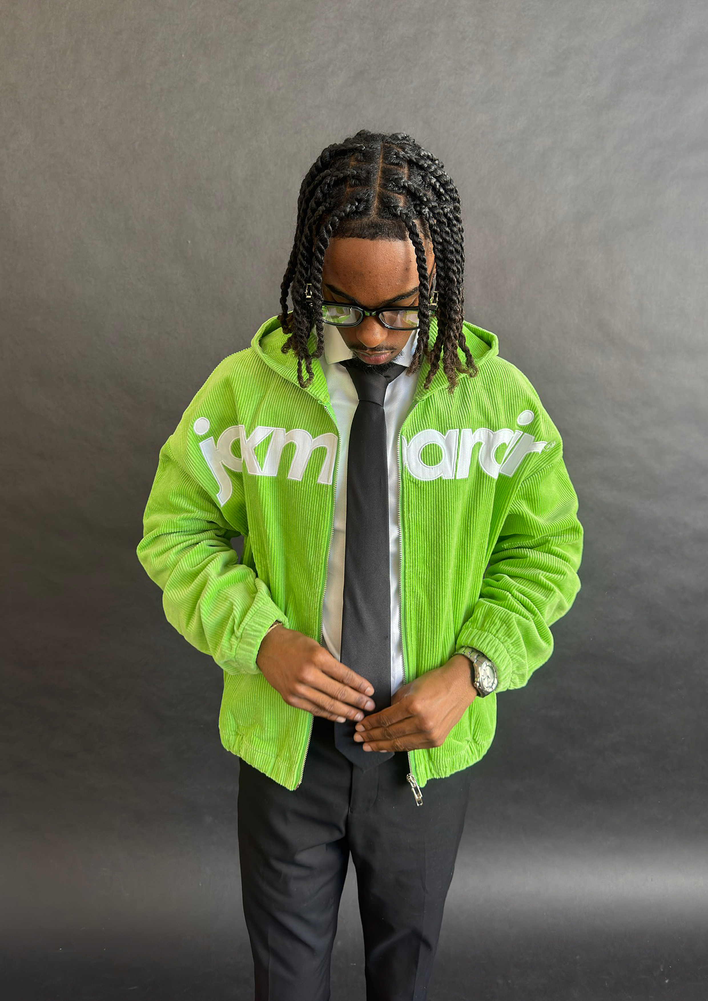 Jax Marcin Green Corduroy Zip Up
