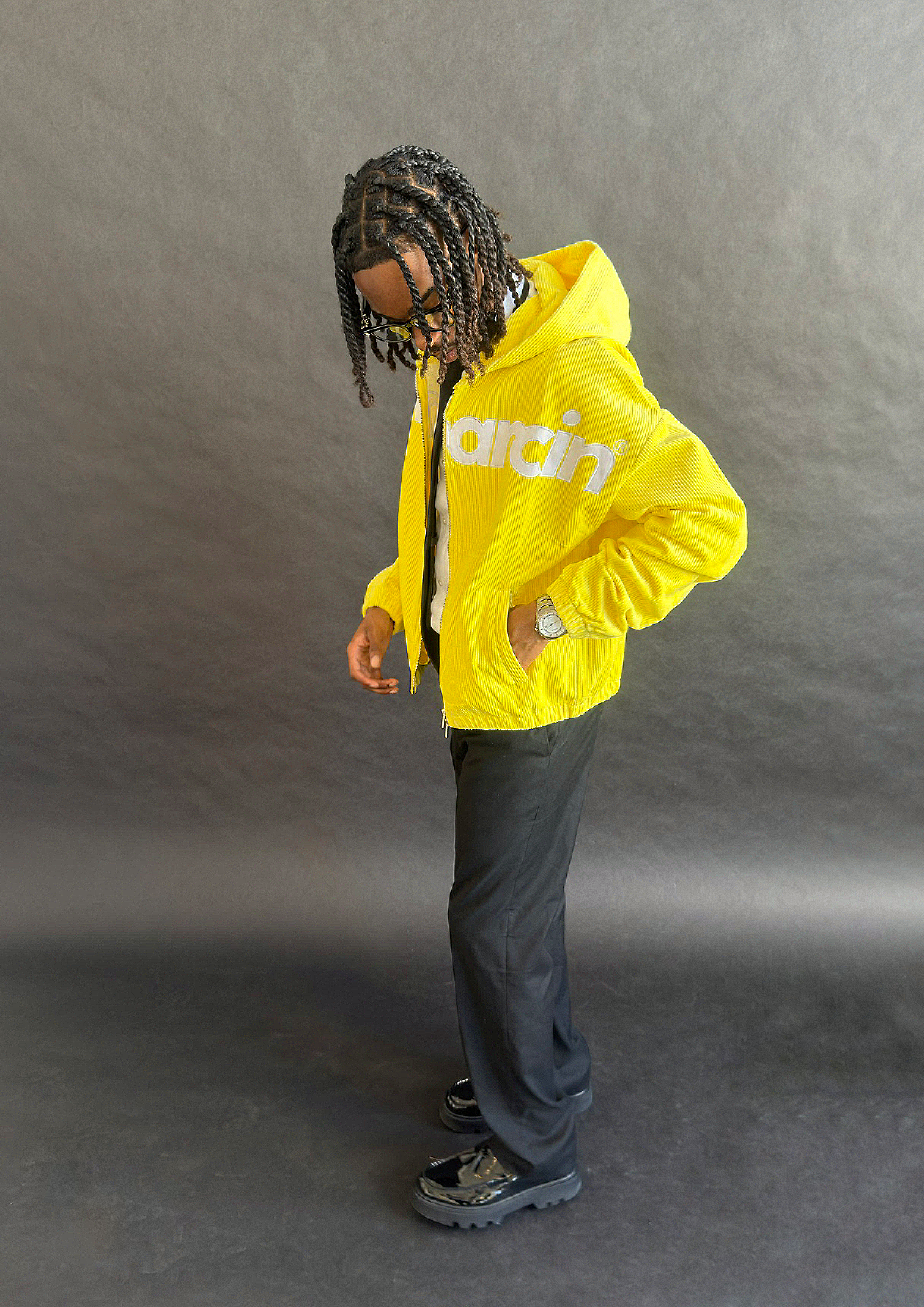 Jax Marcin Yellow Corduroy Zip up