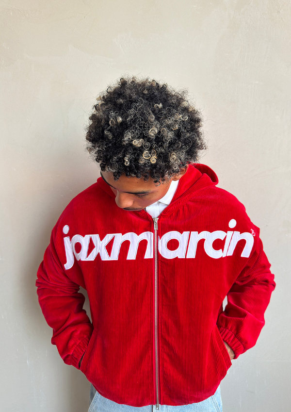 Red Corduroy Zip Up