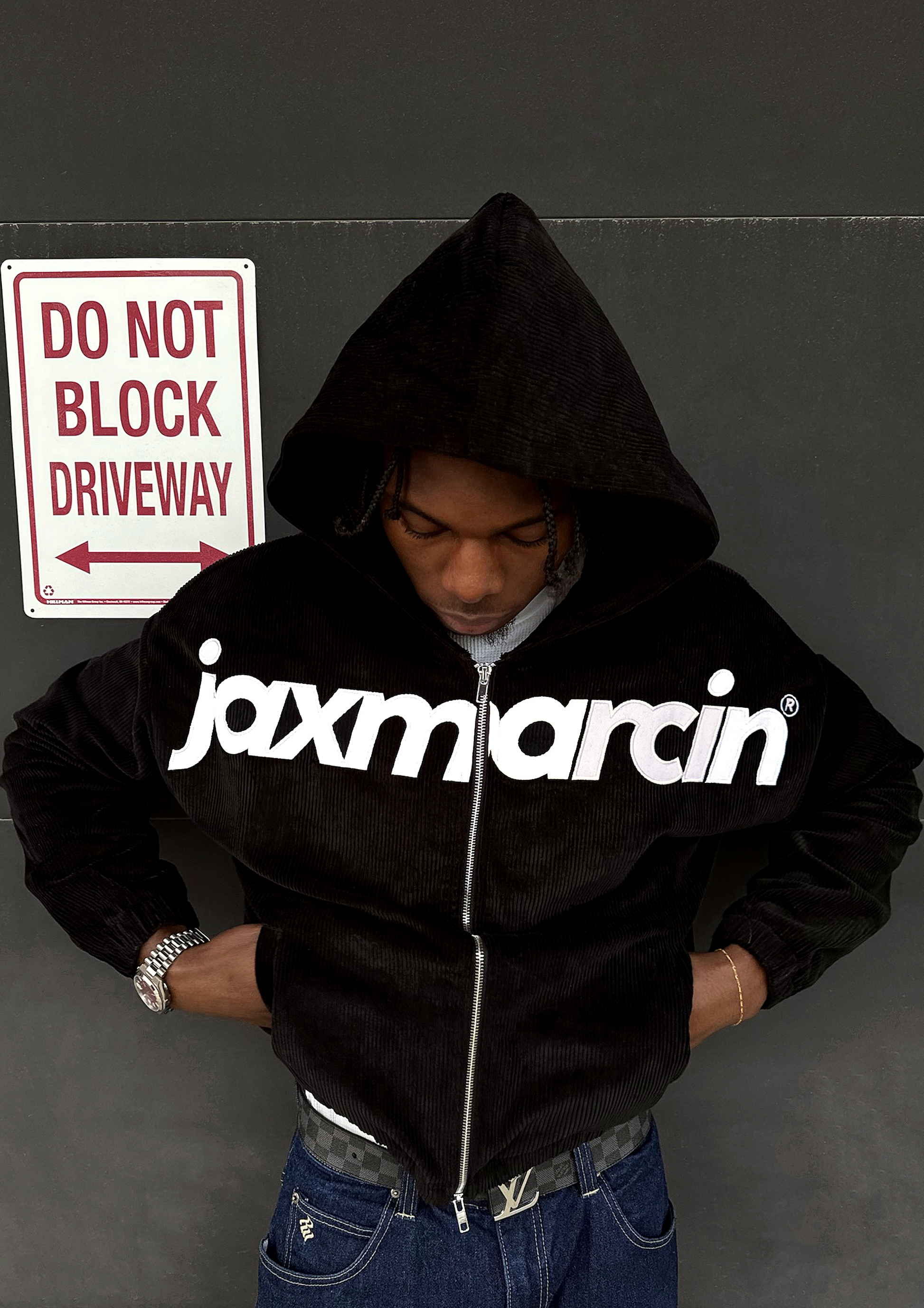 Black Corduroy Zip up