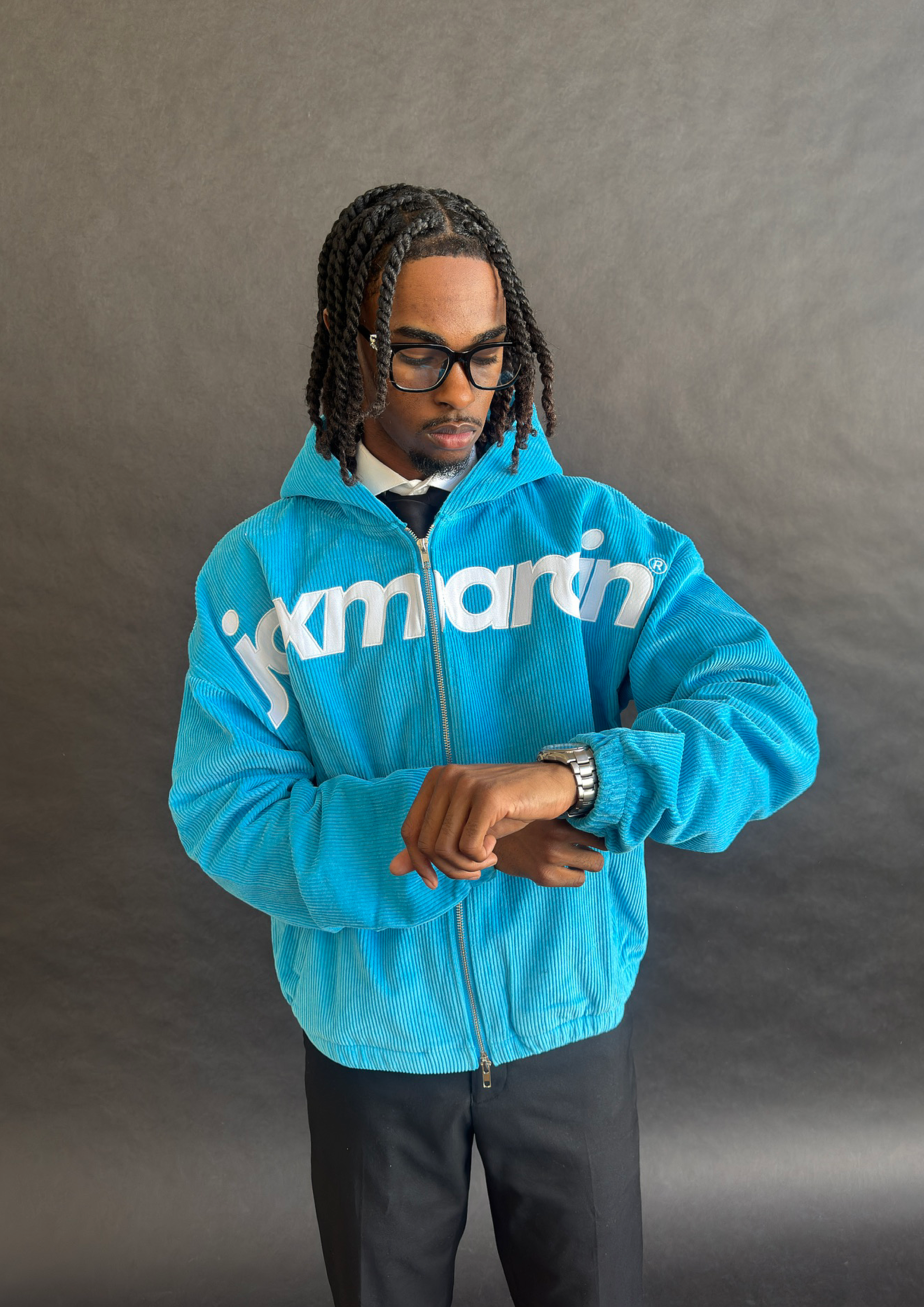 Jax Marcin Blue Corduroy Zip up