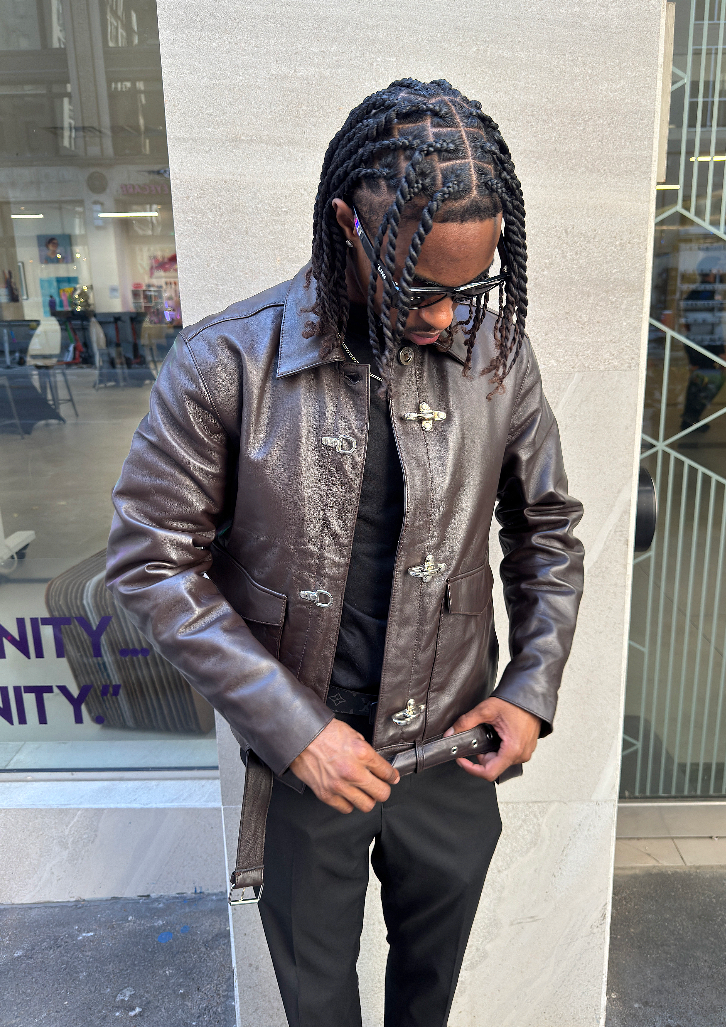 Dark Brown Runway Clasp Jacket