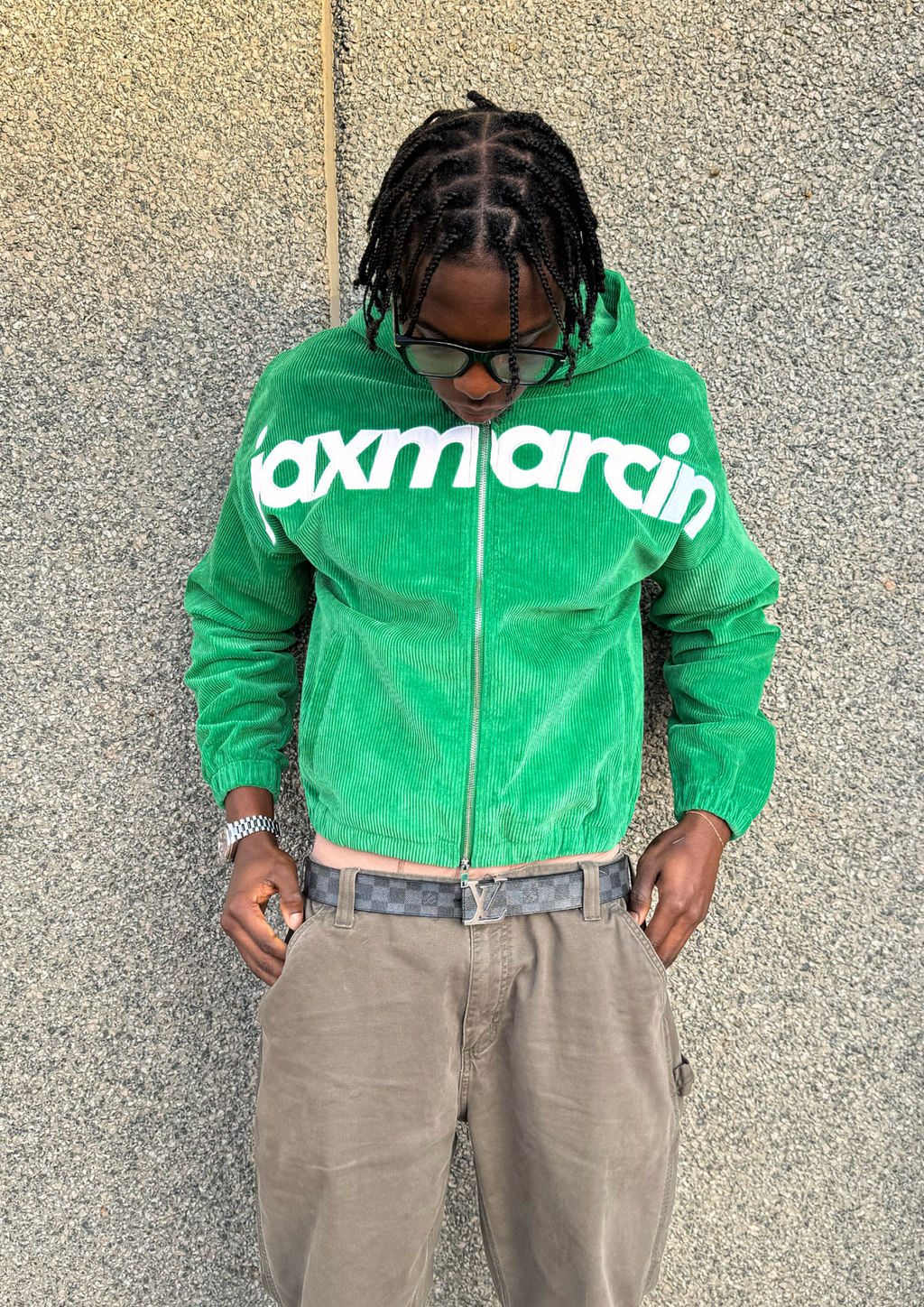 Dark green Corduroy Zip up