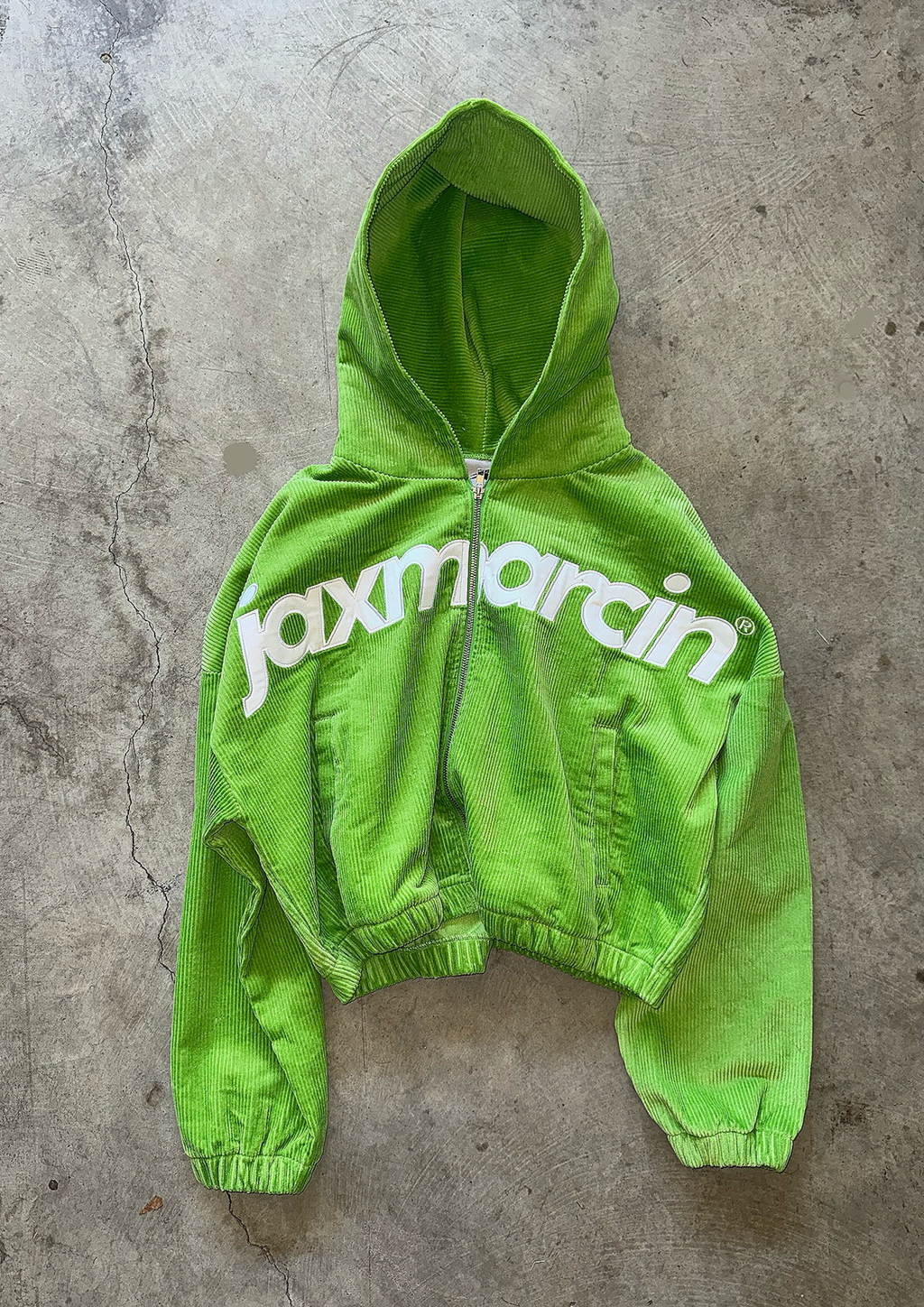 Green Corduroy Zip Up