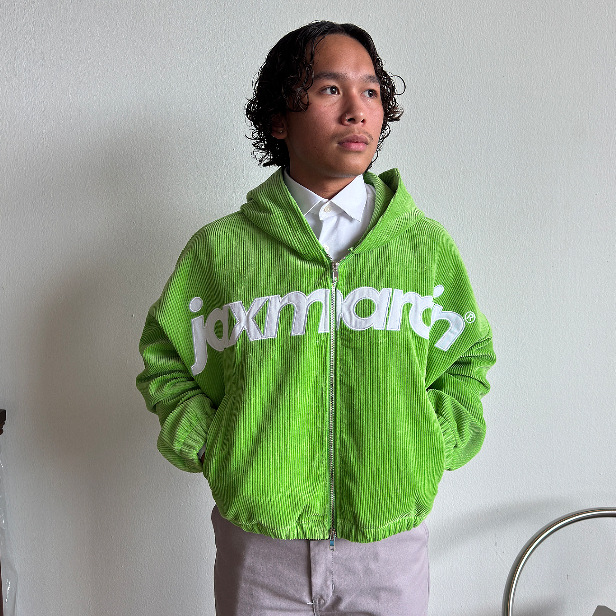 Jax Marcin Green Corduroy Zip Up