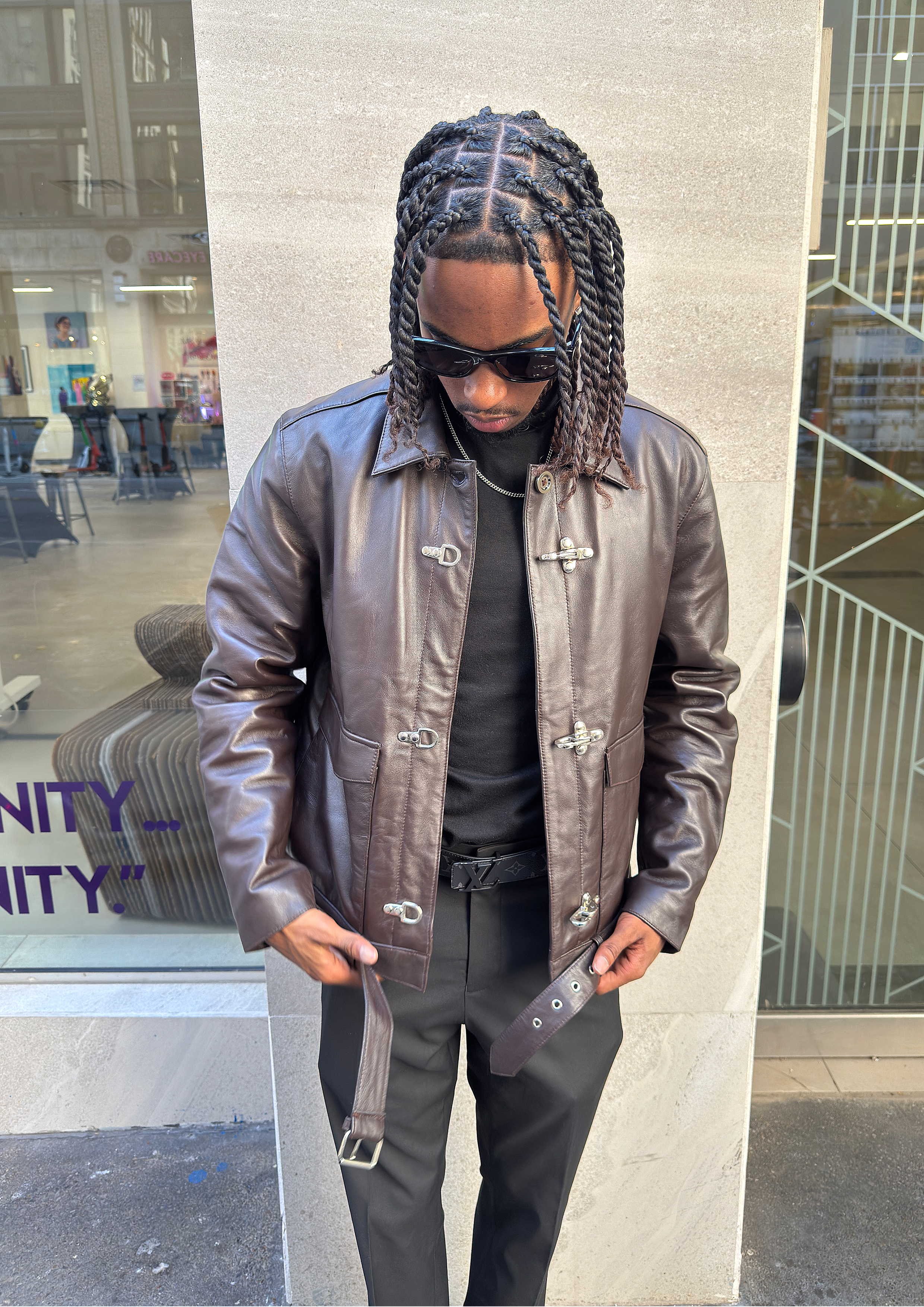 Dark Brown Runway Clasp Jacket