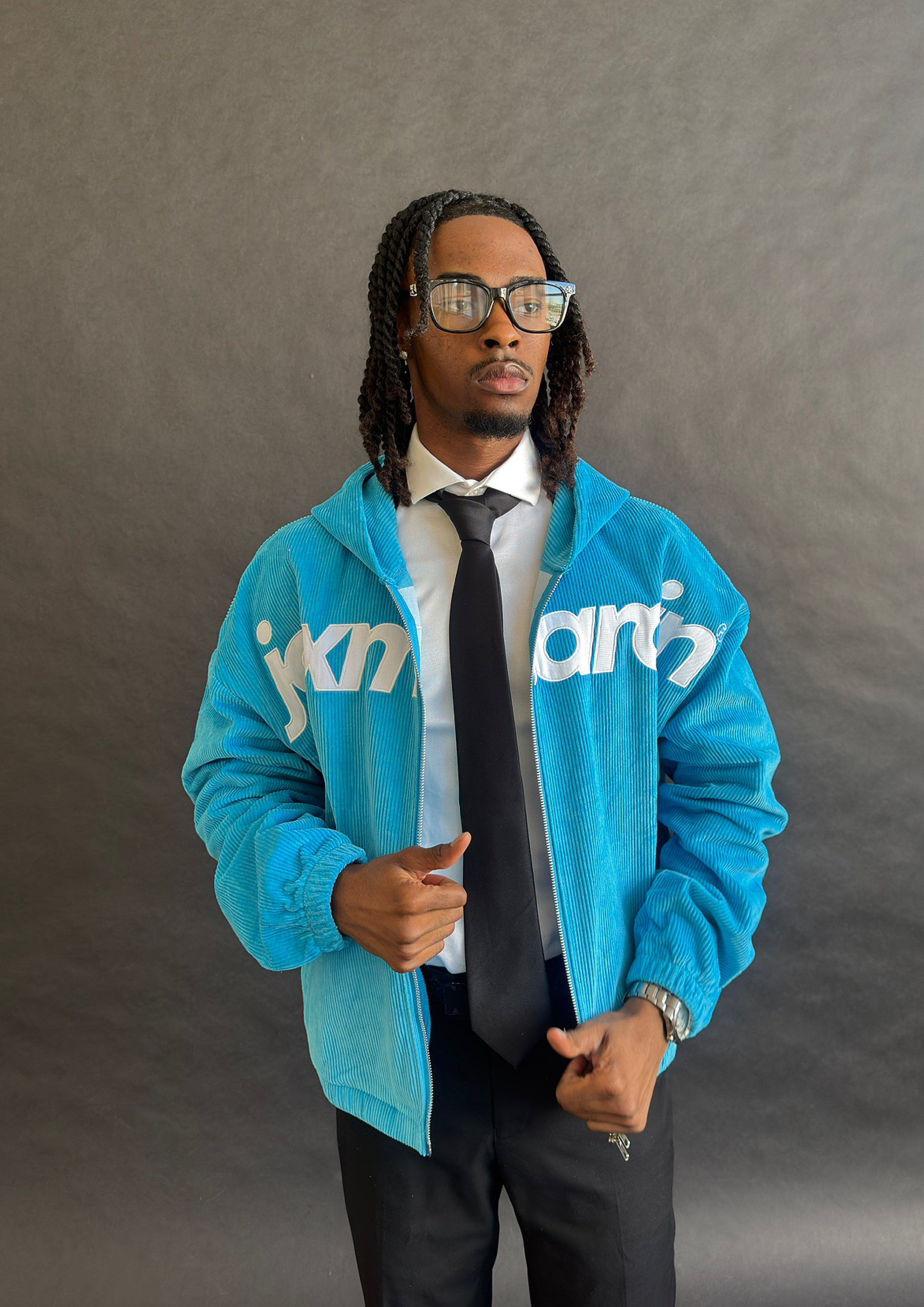 Jax Marcin Blue Corduroy Zip up