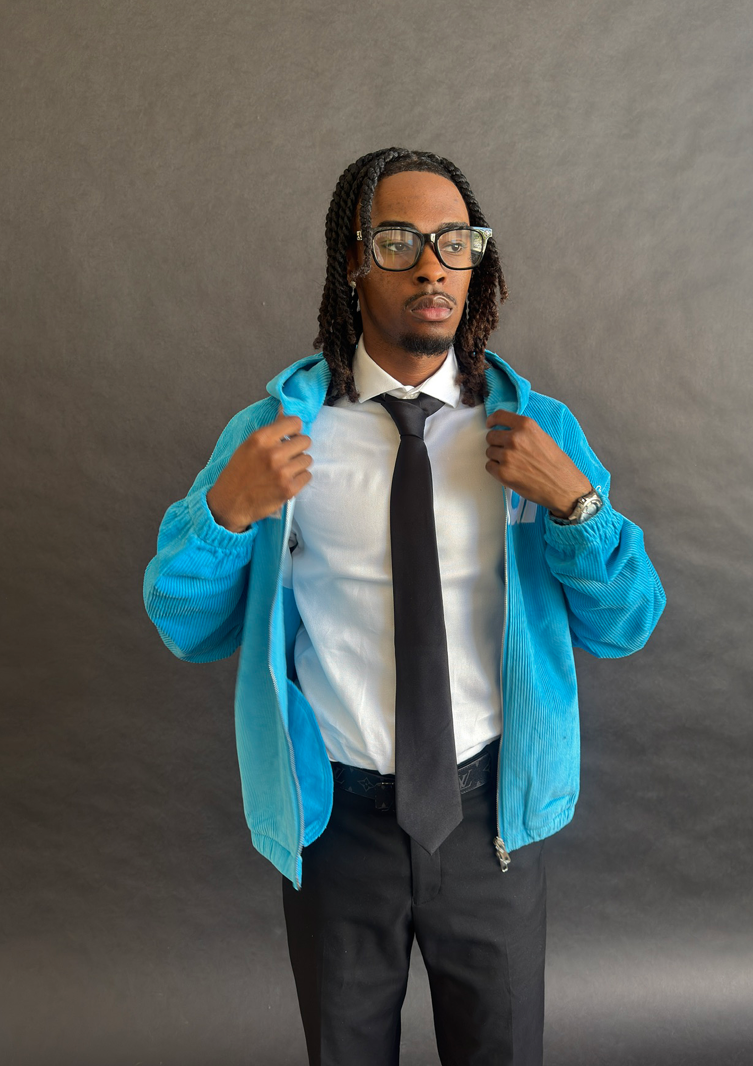 Jax Marcin Blue Corduroy Zip up