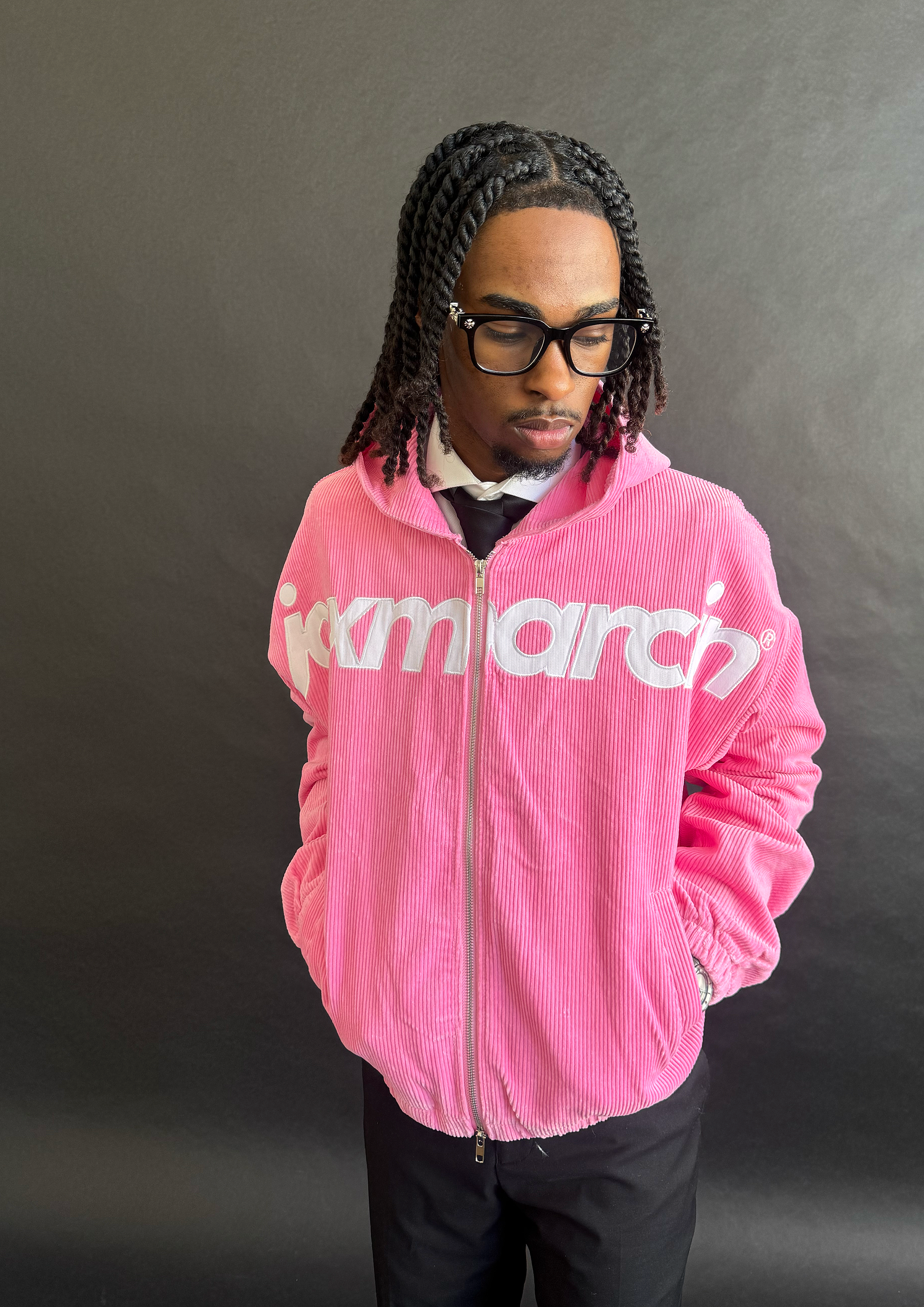 Jax Marcin Pink Corduroy Zip Up