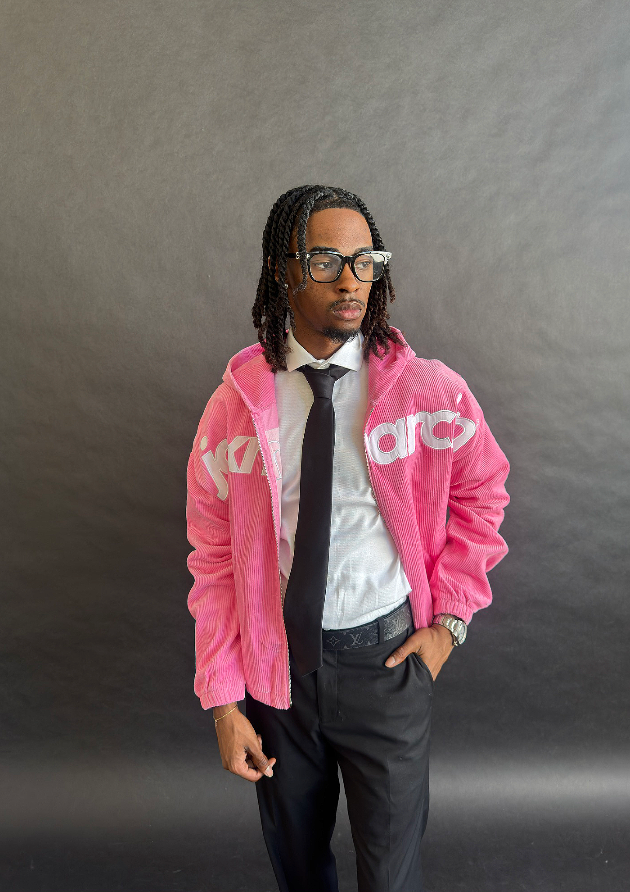 Jax Marcin Pink Corduroy Zip Up