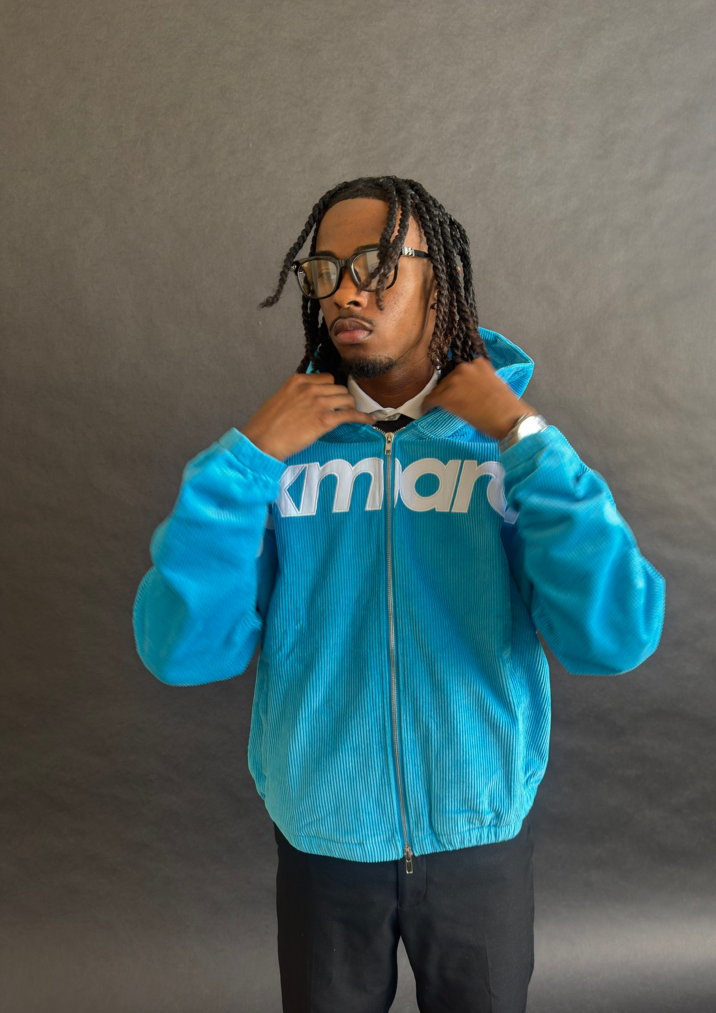 Jax Marcin Blue Corduroy Zip up