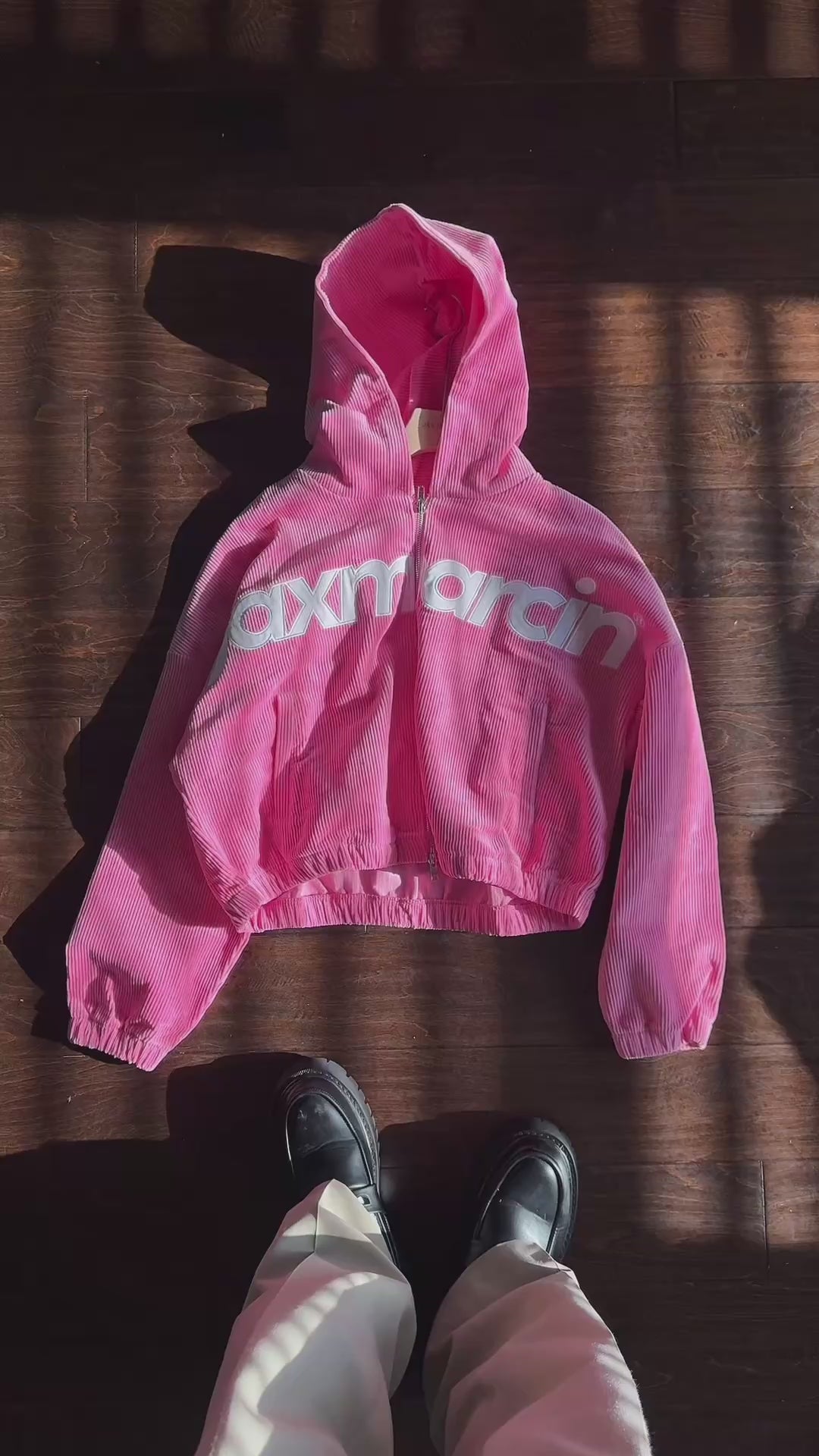 Pink Corduroy Zip Up