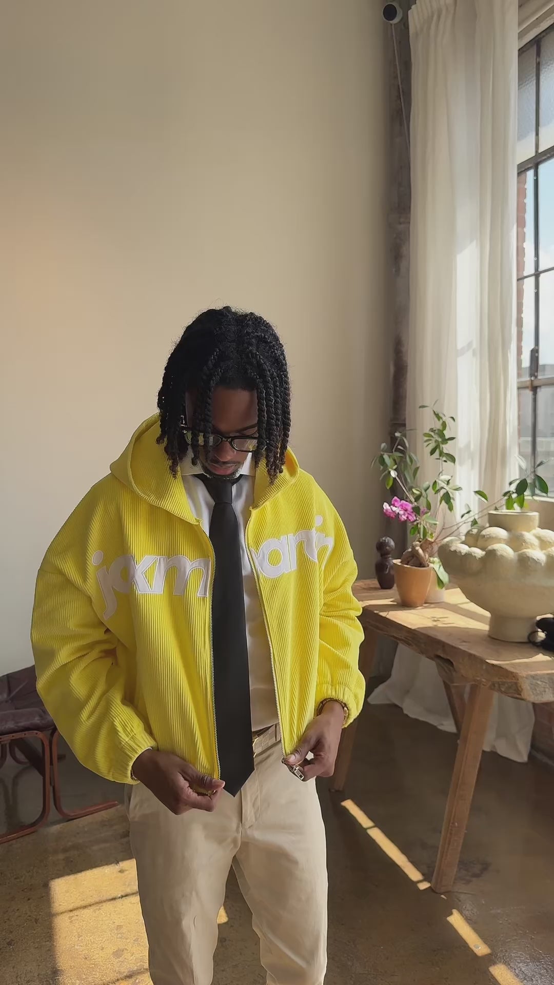 Jax Marcin Yellow Corduroy Zip up